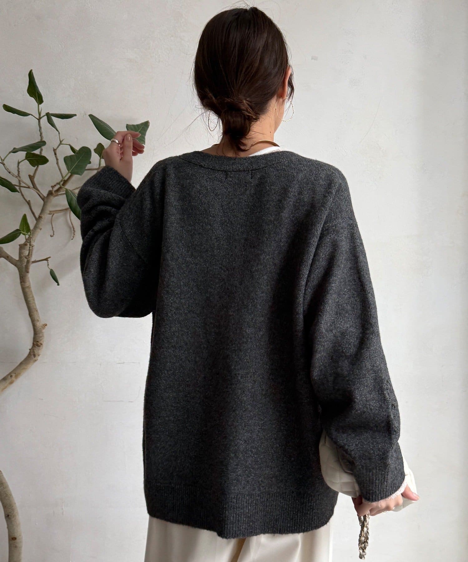 DOUDOU(ドゥドゥ) 【WEB限定】 刺繍ニットカーディガン