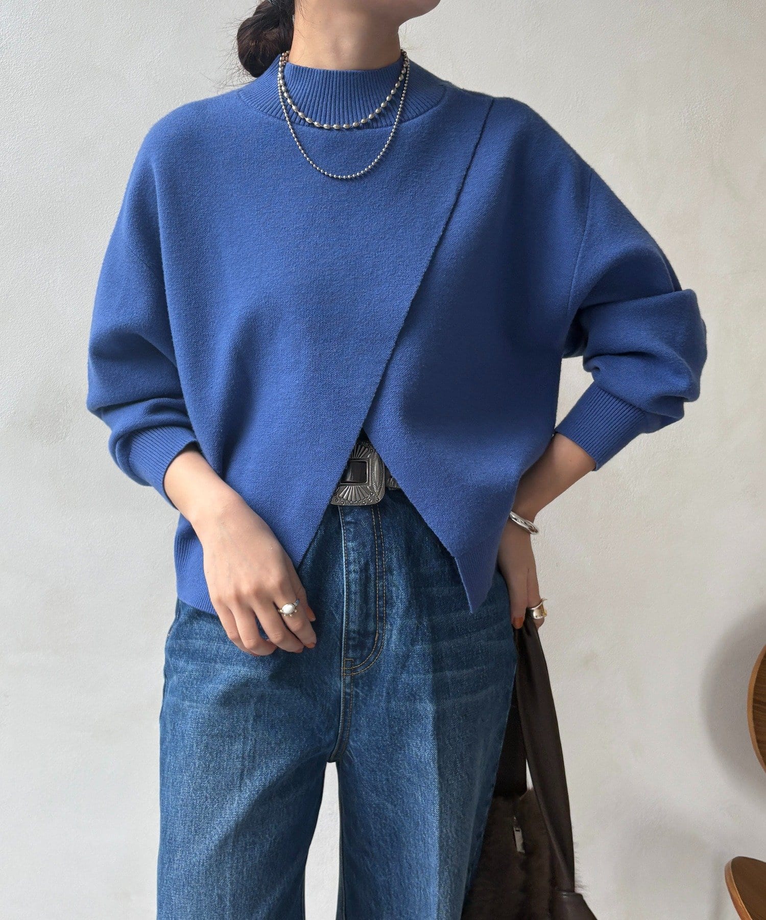 DOUDOU(ドゥドゥ) 【WEB限定】クロップド2WAYニット