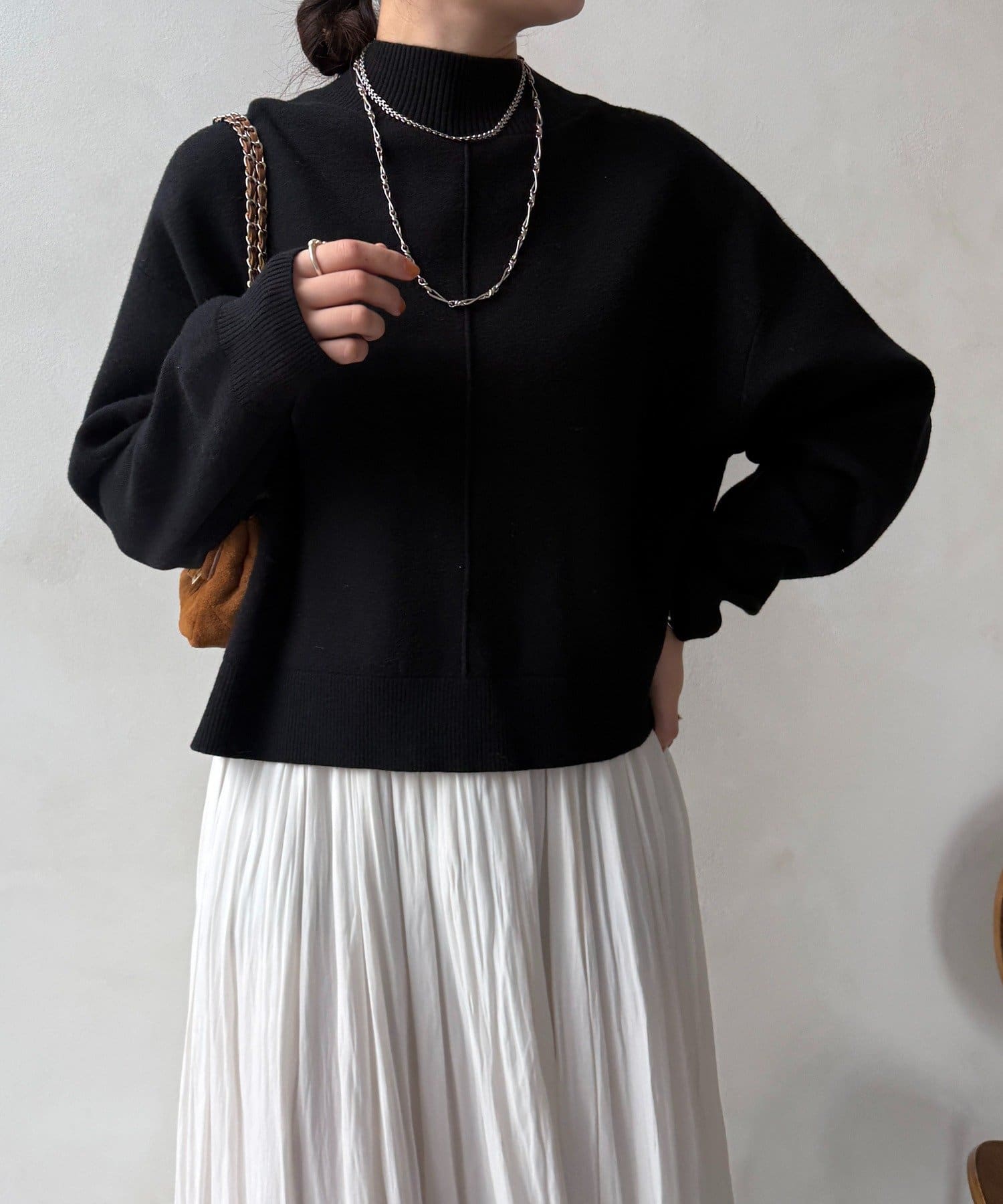 DOUDOU(ドゥドゥ) 【WEB限定】クロップド2WAYニット