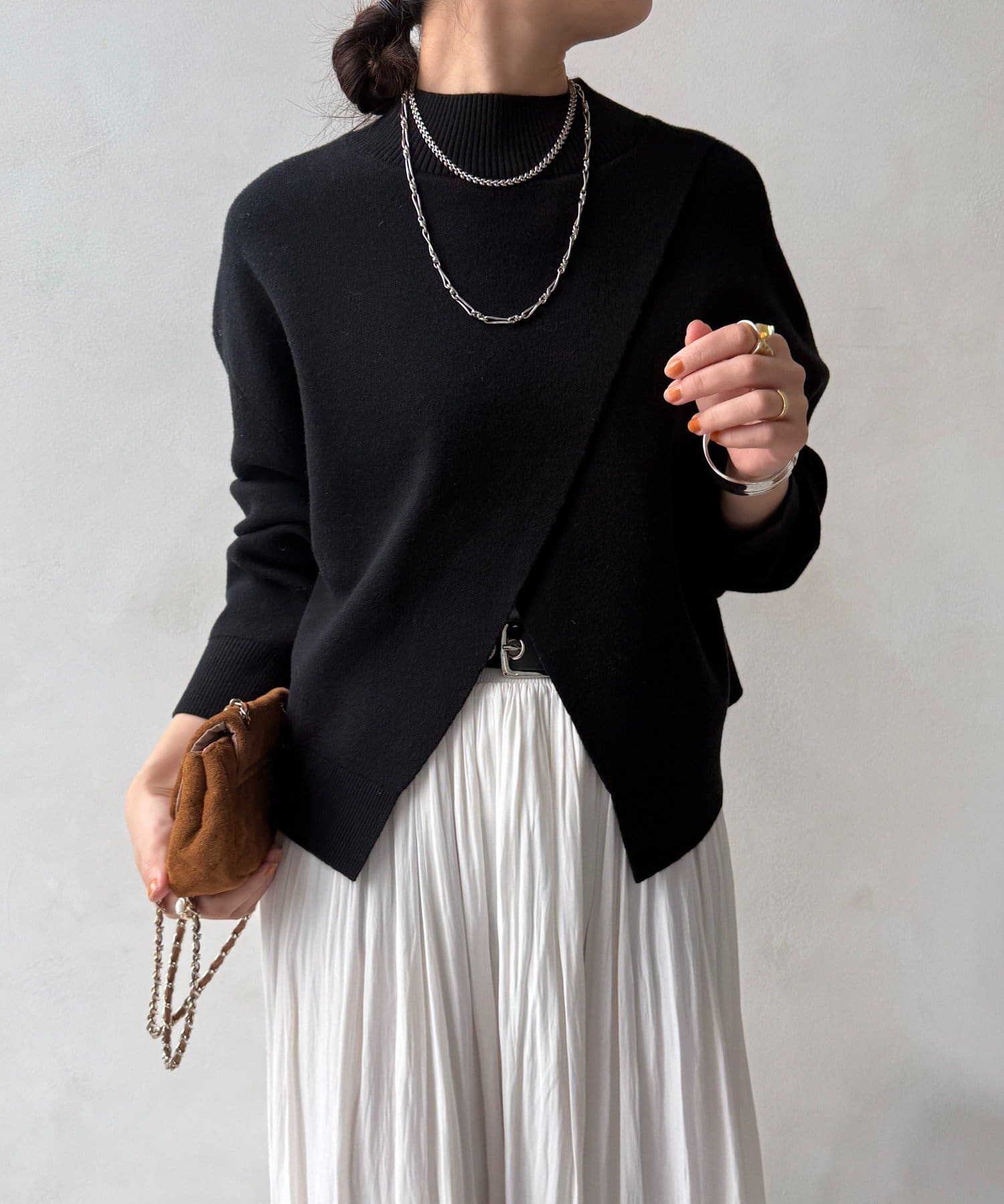 DOUDOU(ドゥドゥ) 【WEB限定】クロップド2WAYニット