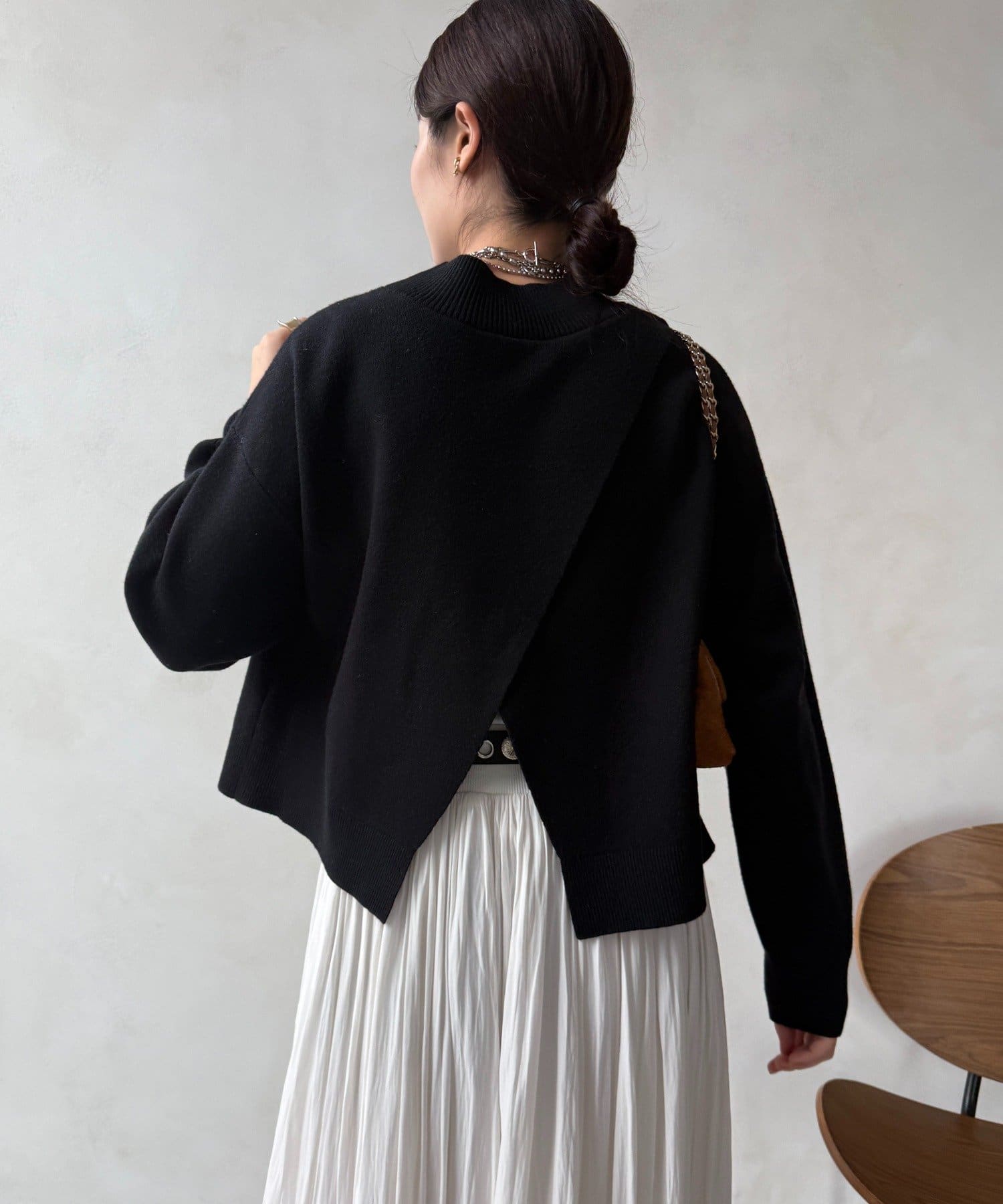 DOUDOU(ドゥドゥ) 【WEB限定】クロップド2WAYニット