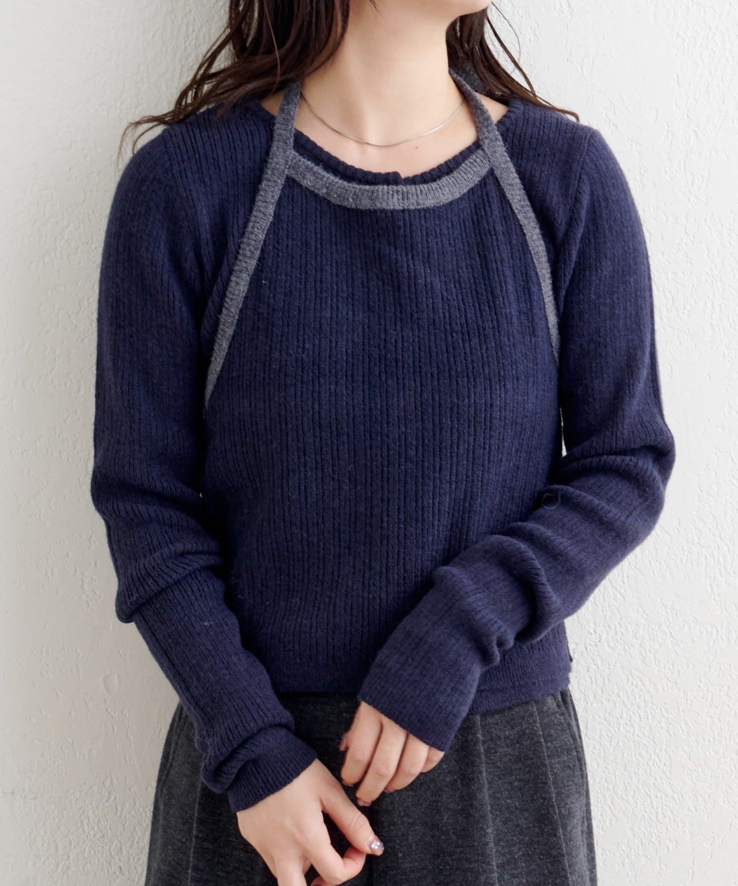 Kastane(カスタネ) 【2WAY】B ホルターキャミSETカーディガン