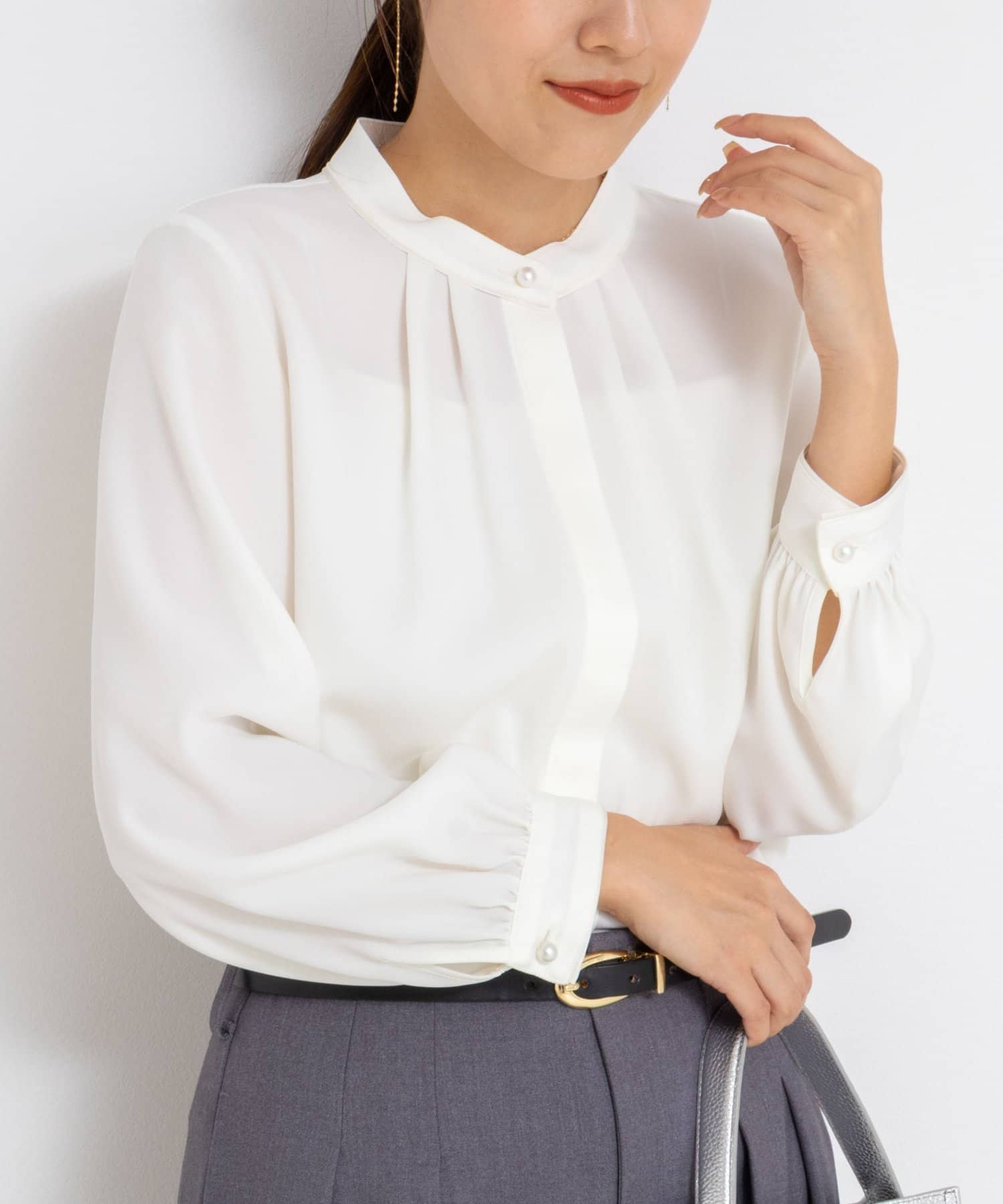 NOLLEY'S(ノーリーズ) バックサテンパール釦タックBL