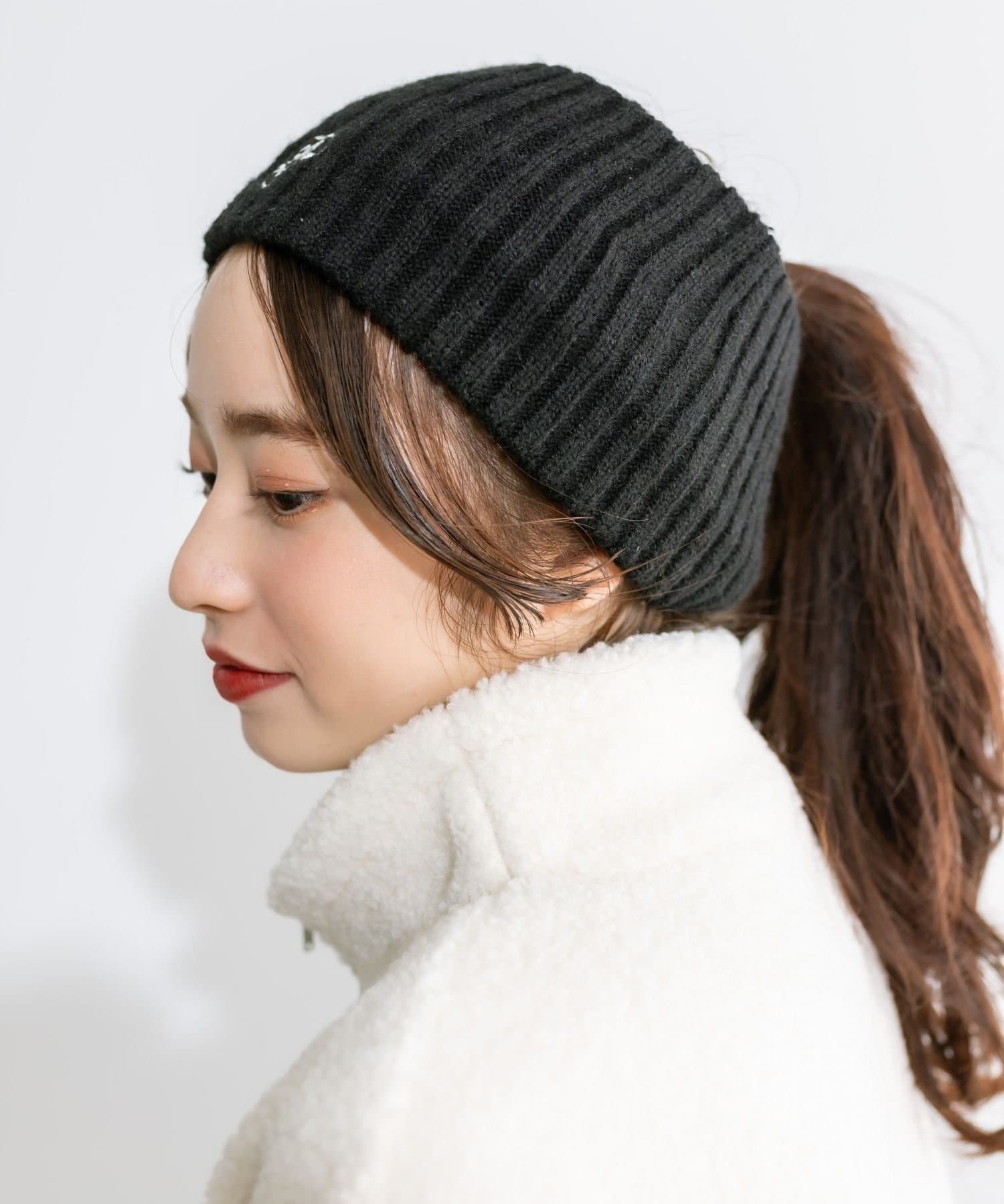NICE CLAUP / OLIVE des OLIVE OUTLET(ナイスクラップ  / オリーブ デ オリーブ アウトレット) 【OLIVE des OLIVE】ハートオリジナル刺繍入りニットヘアバンド