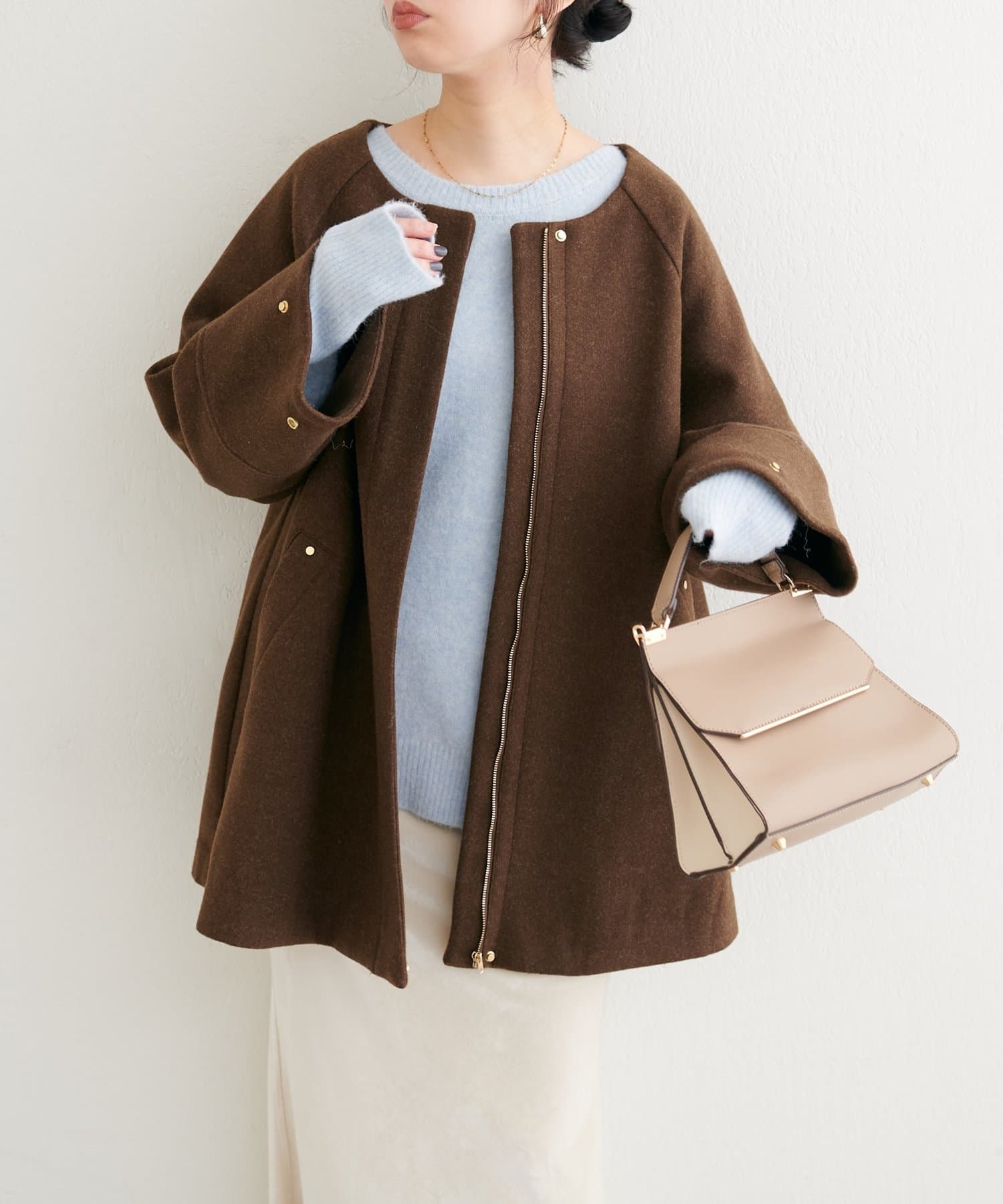 natural couture(ナチュラルクチュール) 【WEB限定】〈osono〉２WAYノーカラーコート