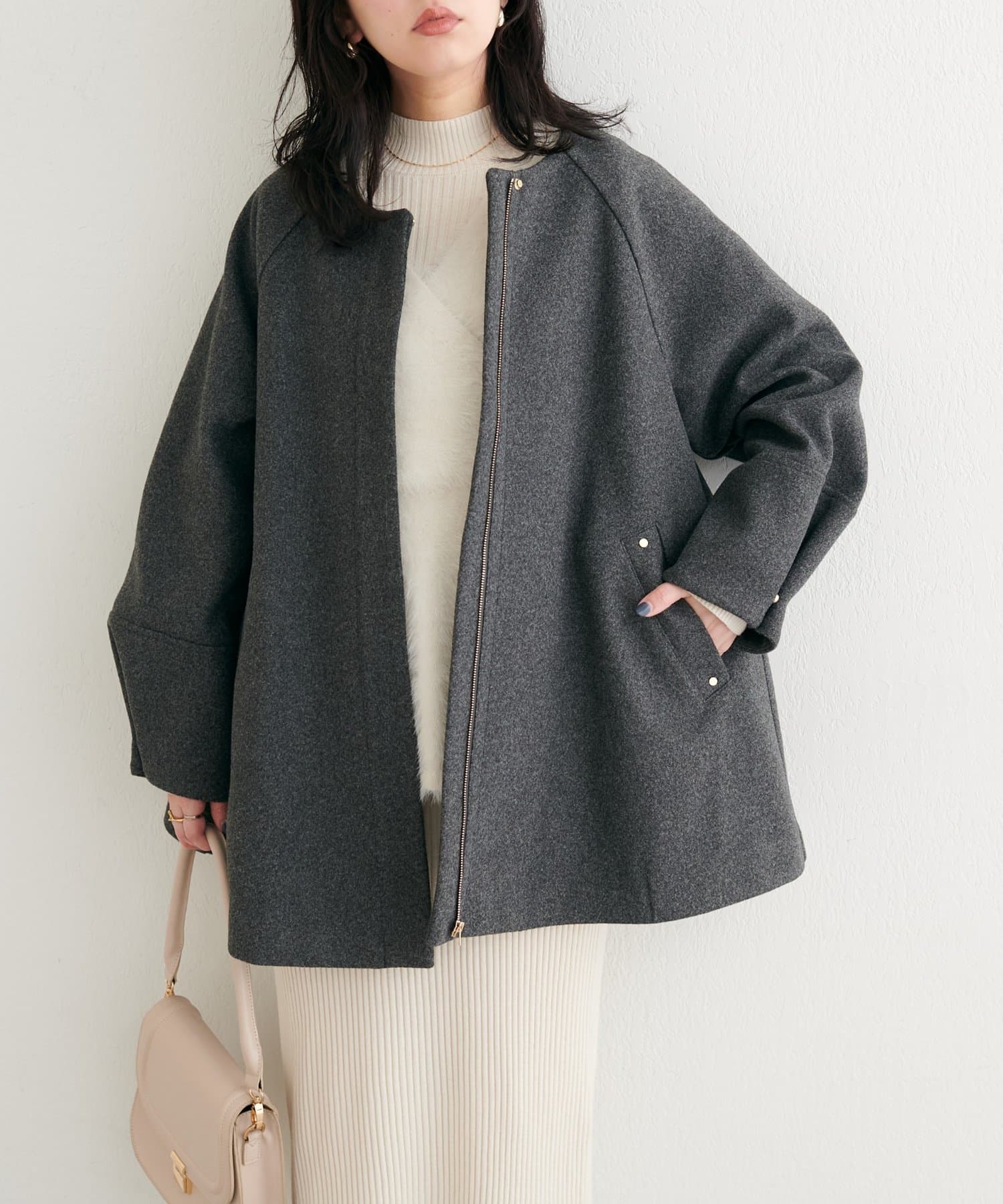 natural couture(ナチュラルクチュール) 【WEB限定】〈osono〉２WAYノーカラーコート