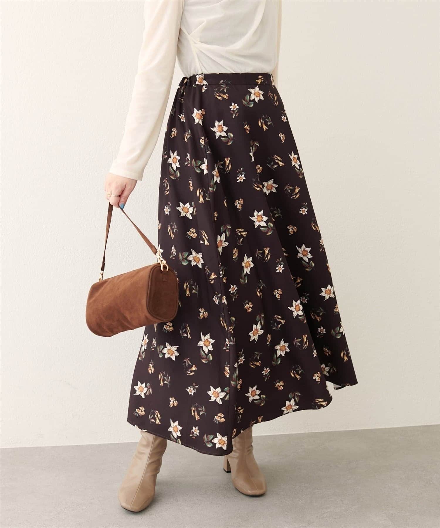 NICE CLAUP / OLIVE des OLIVE OUTLET(ナイスクラップ  / オリーブ デ オリーブ アウトレット) 【natural couture】フロリエンタルフレアスカート