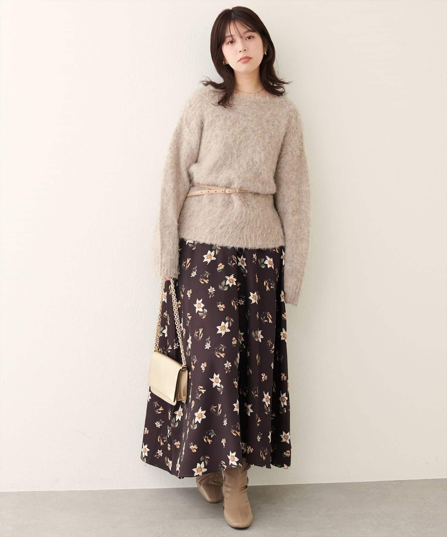 NICE CLAUP / OLIVE des OLIVE OUTLET(ナイスクラップ  / オリーブ デ オリーブ アウトレット) 【natural couture】フロリエンタルフレアスカート