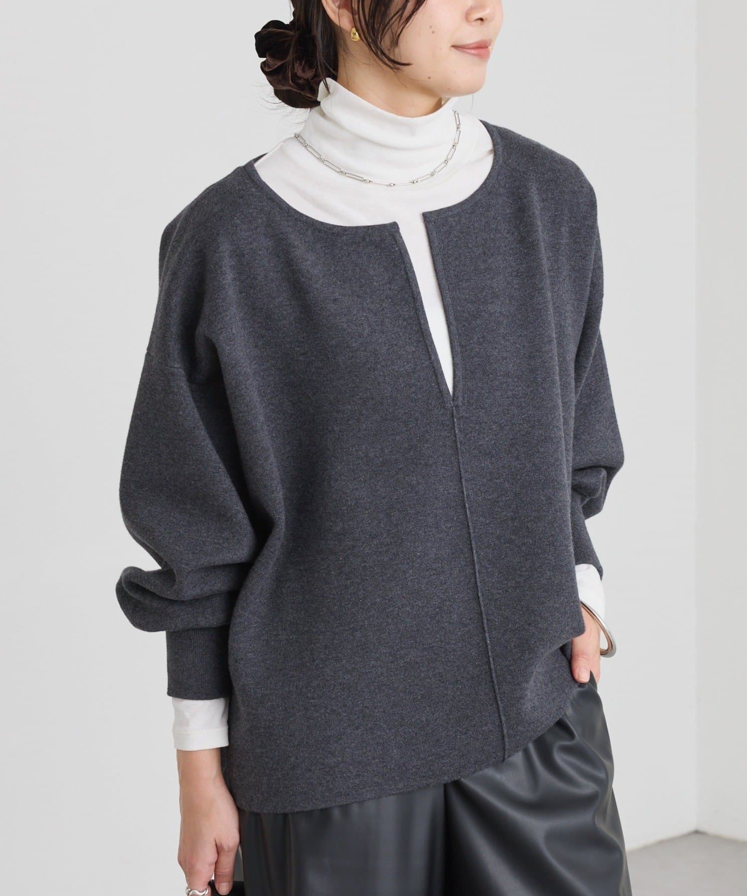 RIVE DROITE(リヴドロワ) 予約【抜け感◎】キーネッククッションニット