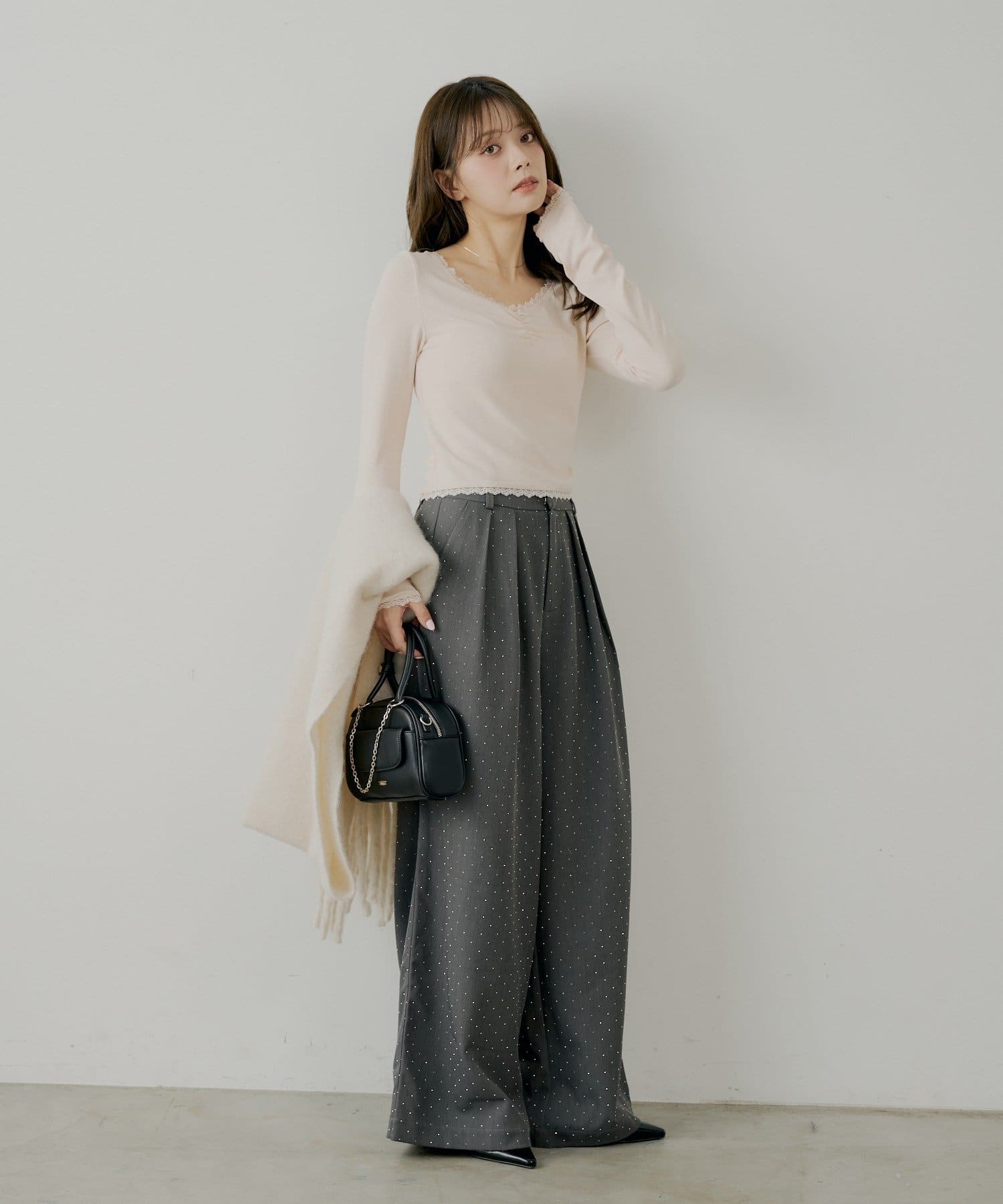 Chico(チコ) 前後2wayレースギャザーロンT