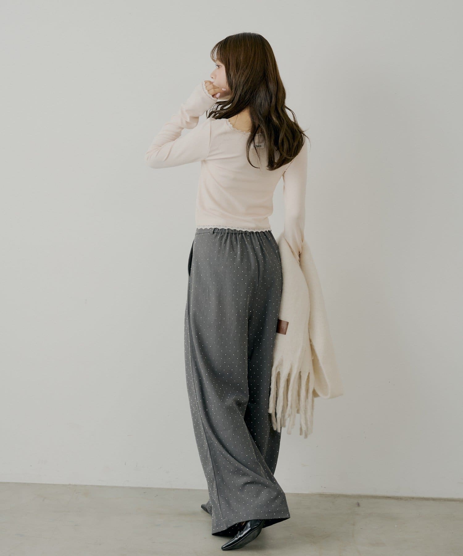 Chico(チコ) 前後2wayレースギャザーロンT