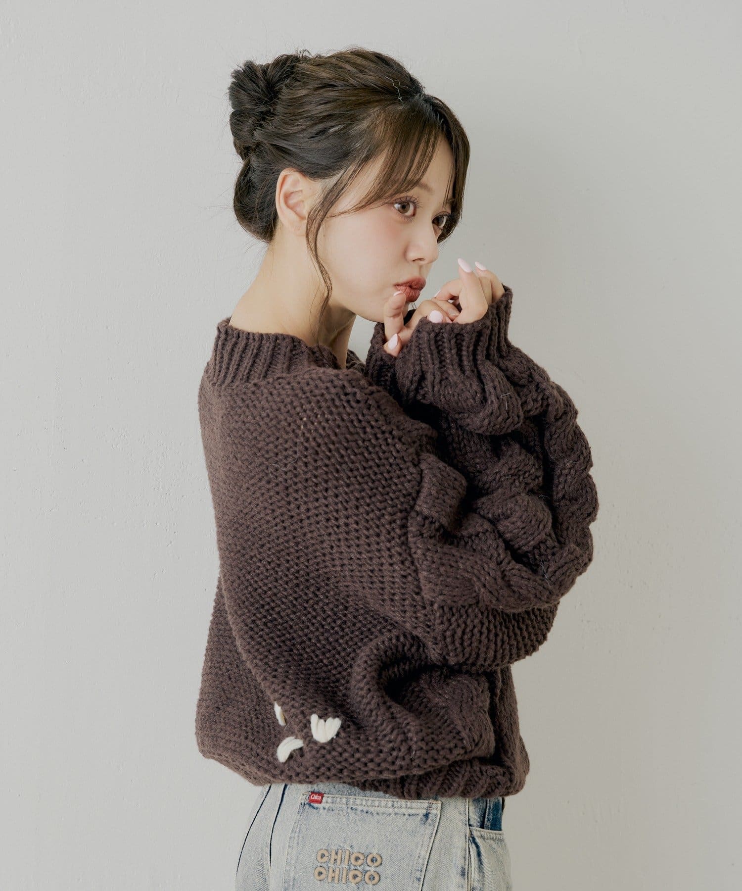 Chico(チコ) BIGケーブルローゲージルーズニット