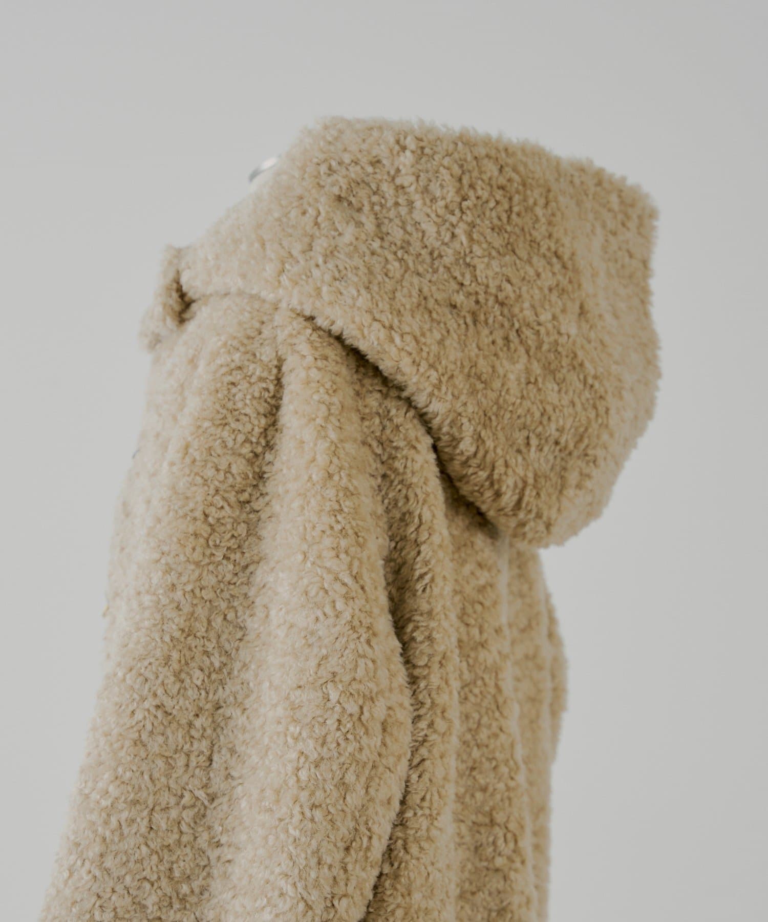 Chico(チコ) 【SALON by Chico】ショートボアフードロングダッフルコート