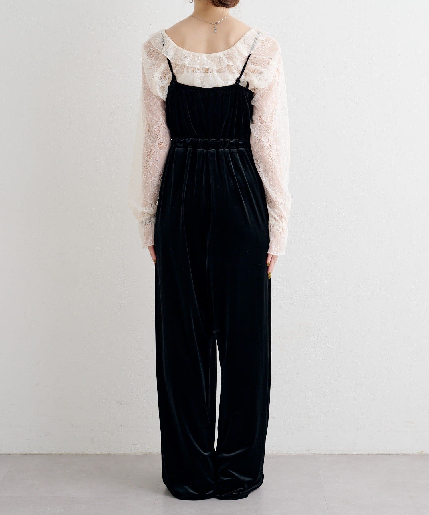 Kastane(カスタネ) 【S.Mサイズ展開/低身長サイズ】B レーストップスSETベロアコンビネゾン