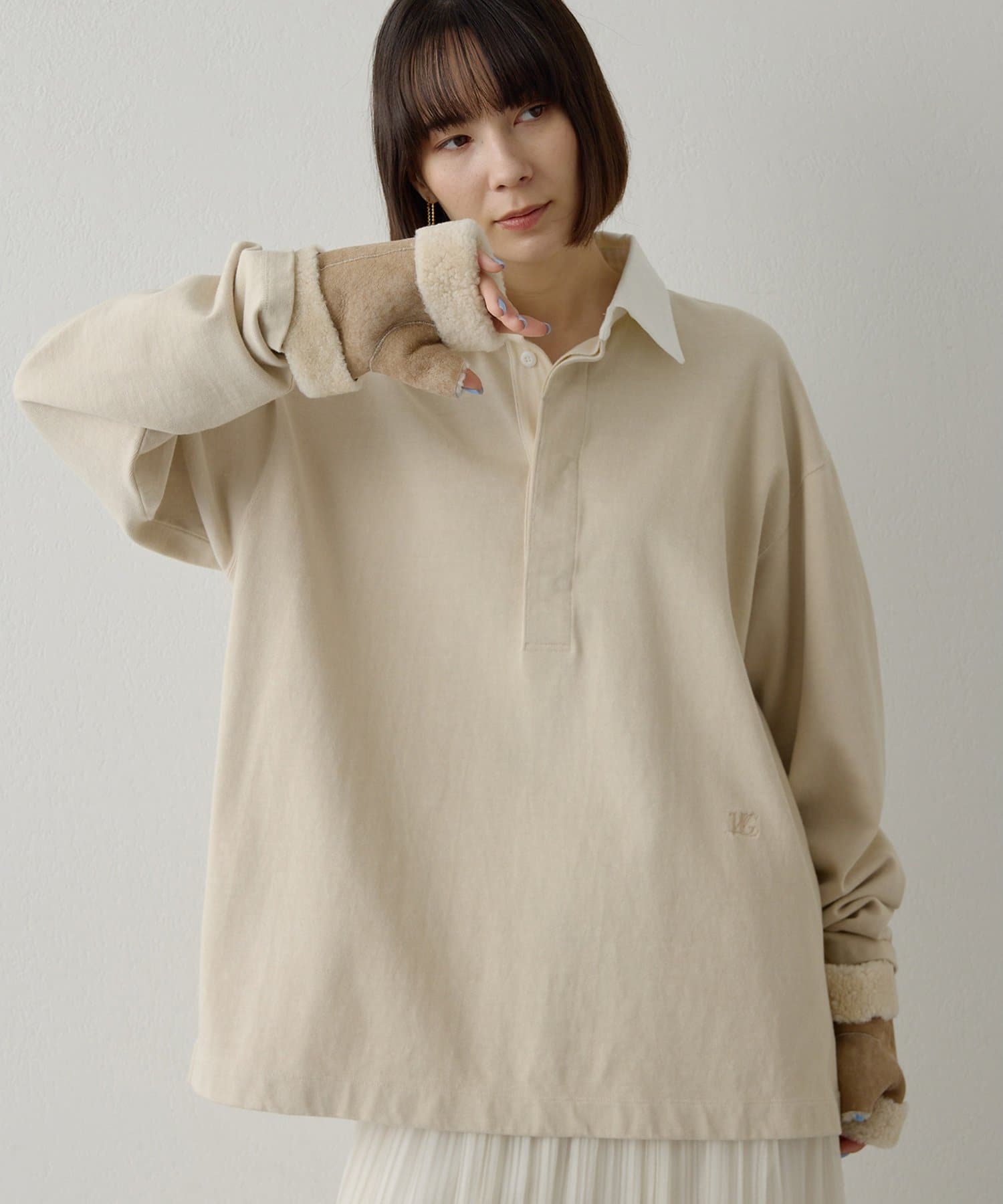 Whim Gazette(ウィム ガゼット) 刺繍ラガーシャツ