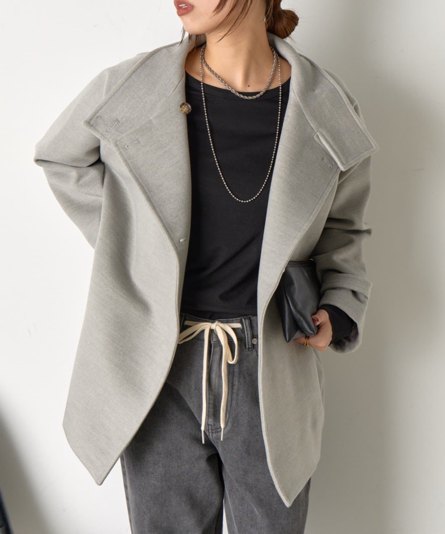 Jena　espace merveilleux(ジェナ　エスパスメルヴェイユ) ウールライクスタンドジャケット