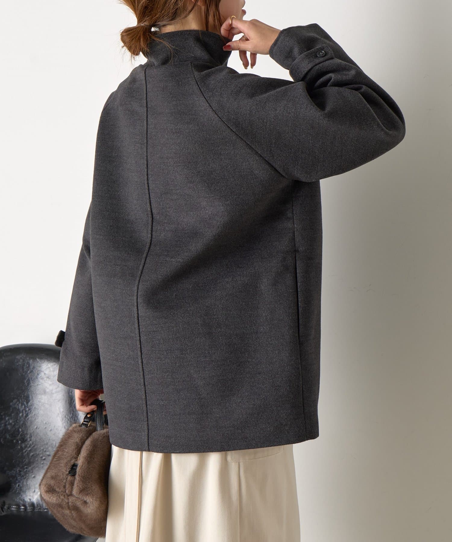 Jena　espace merveilleux(ジェナ　エスパスメルヴェイユ) ウールライクスタンドジャケット