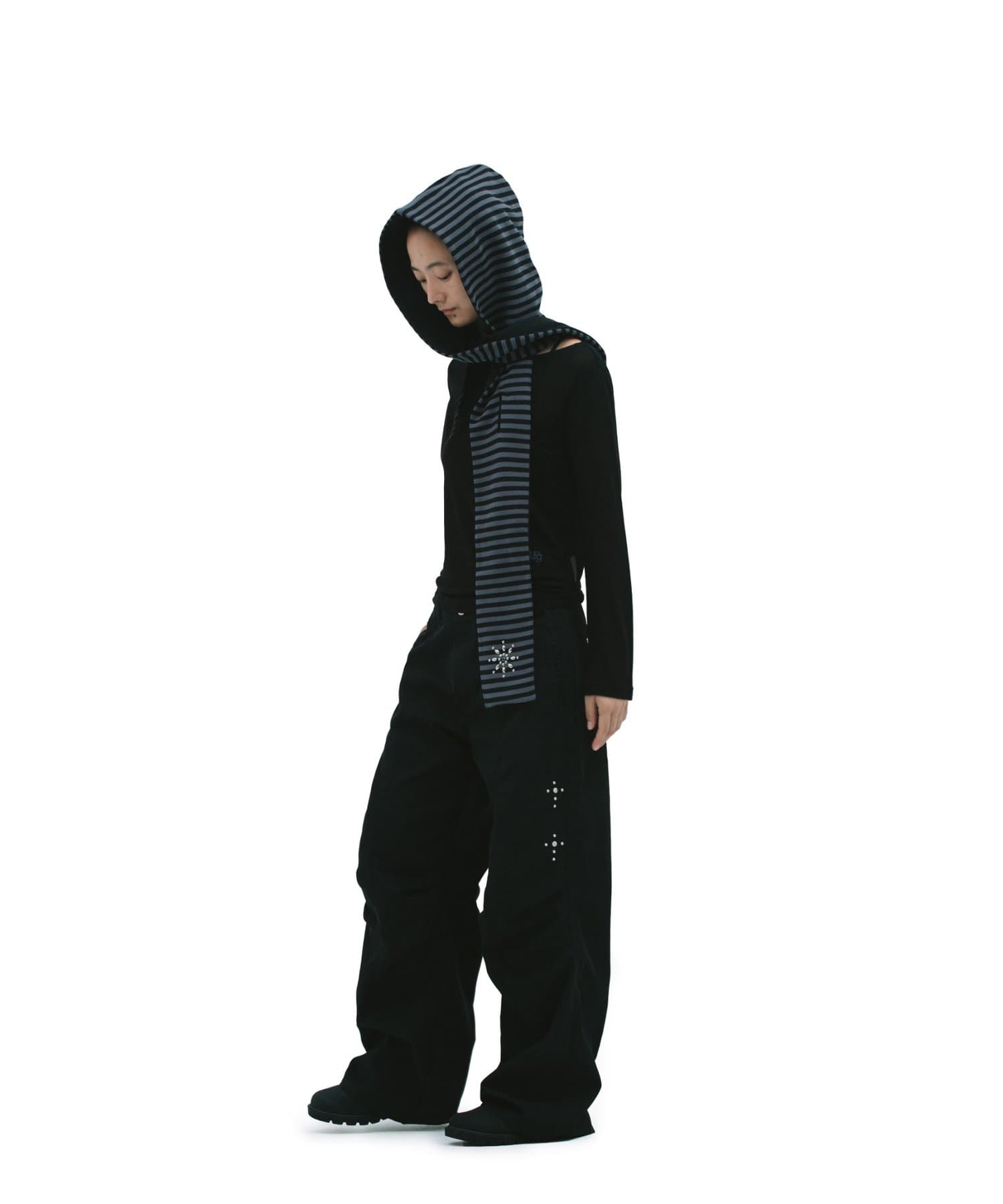 CIAOPANIC(チャオパニック) 【DEFGARMENTS】STRIPE HOOD MUFFLER