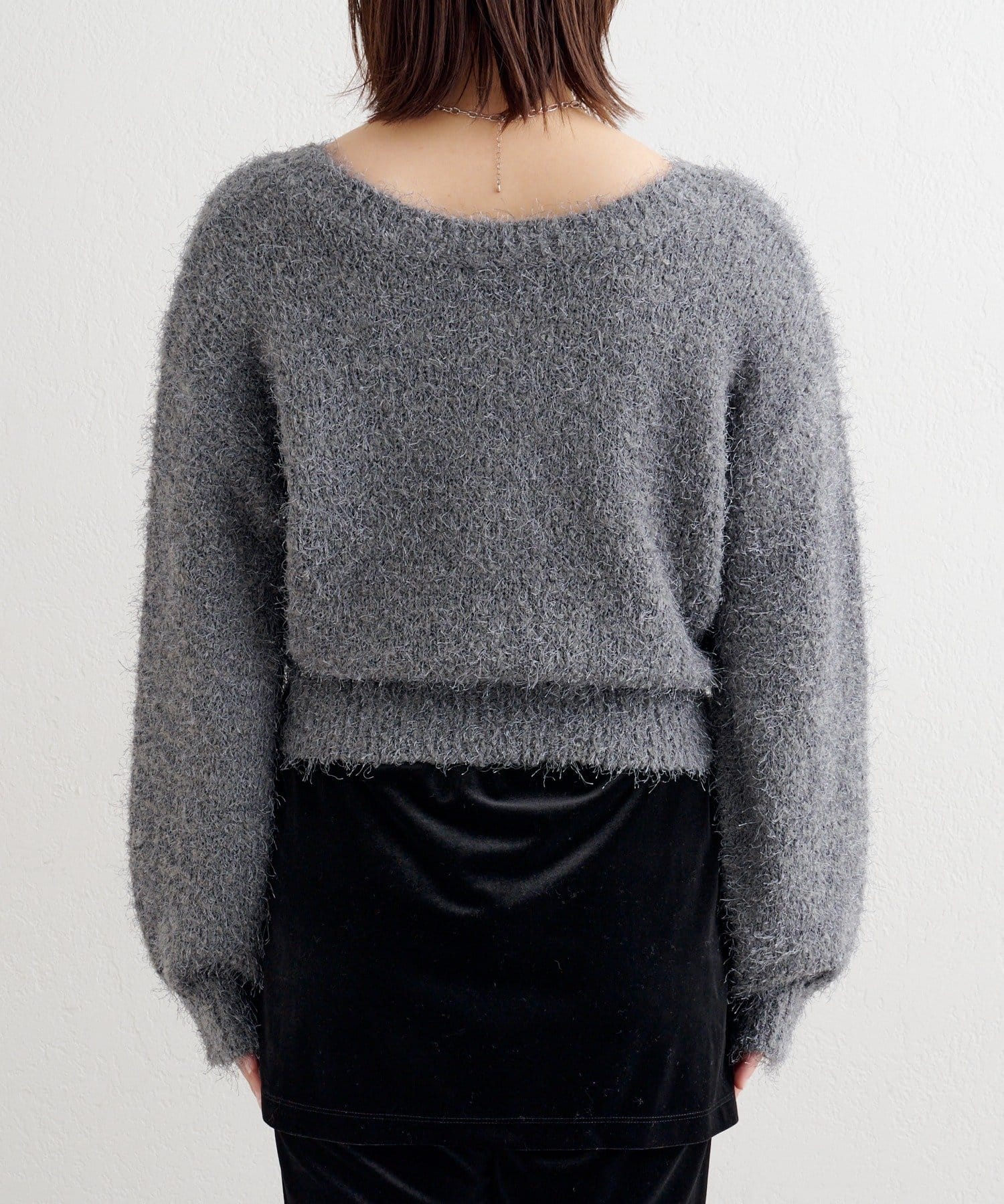 Kastane(カスタネ) 【前後2WAY】B シャギーニットカーディガン