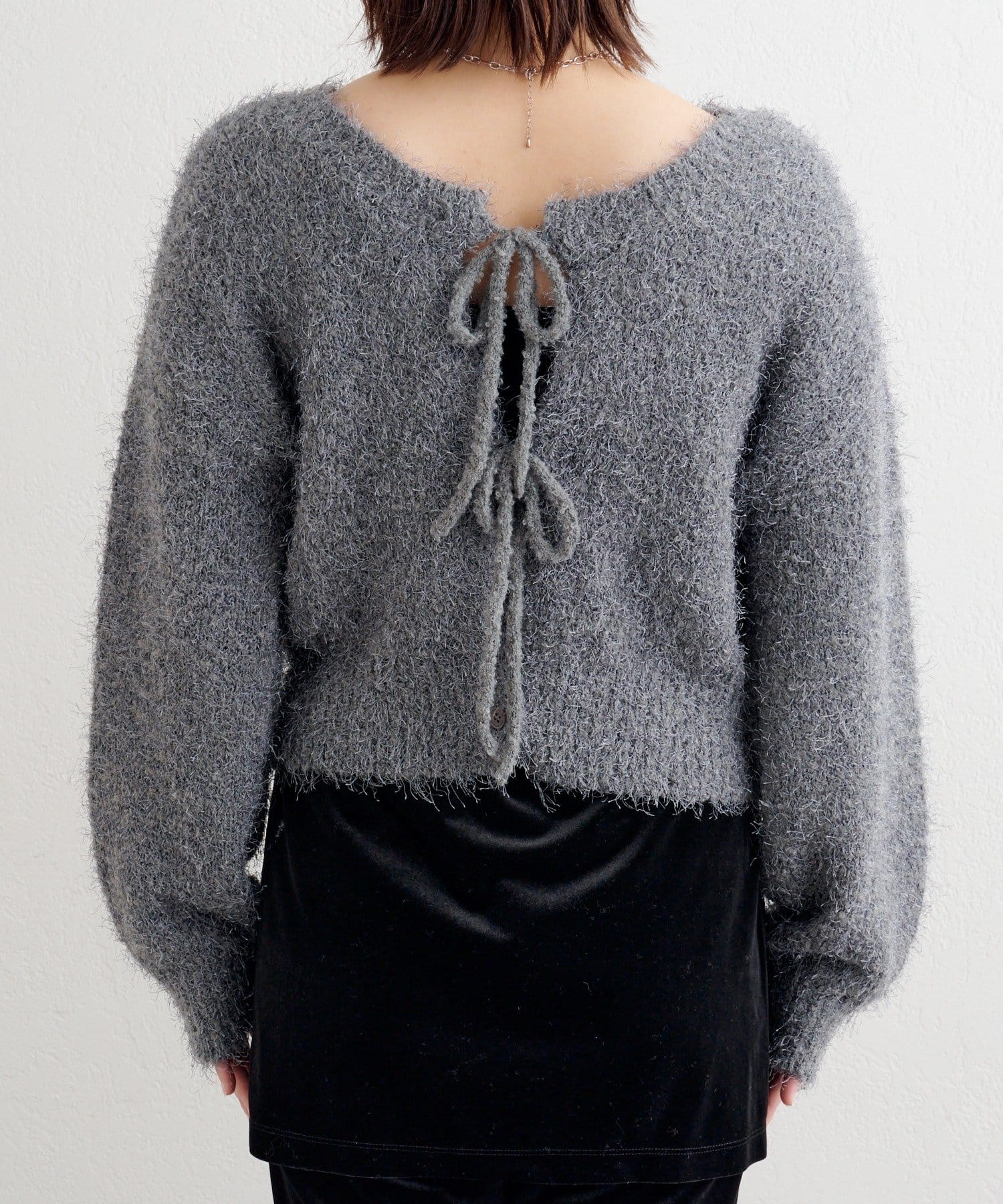 Kastane(カスタネ) 【前後2WAY】B シャギーニットカーディガン