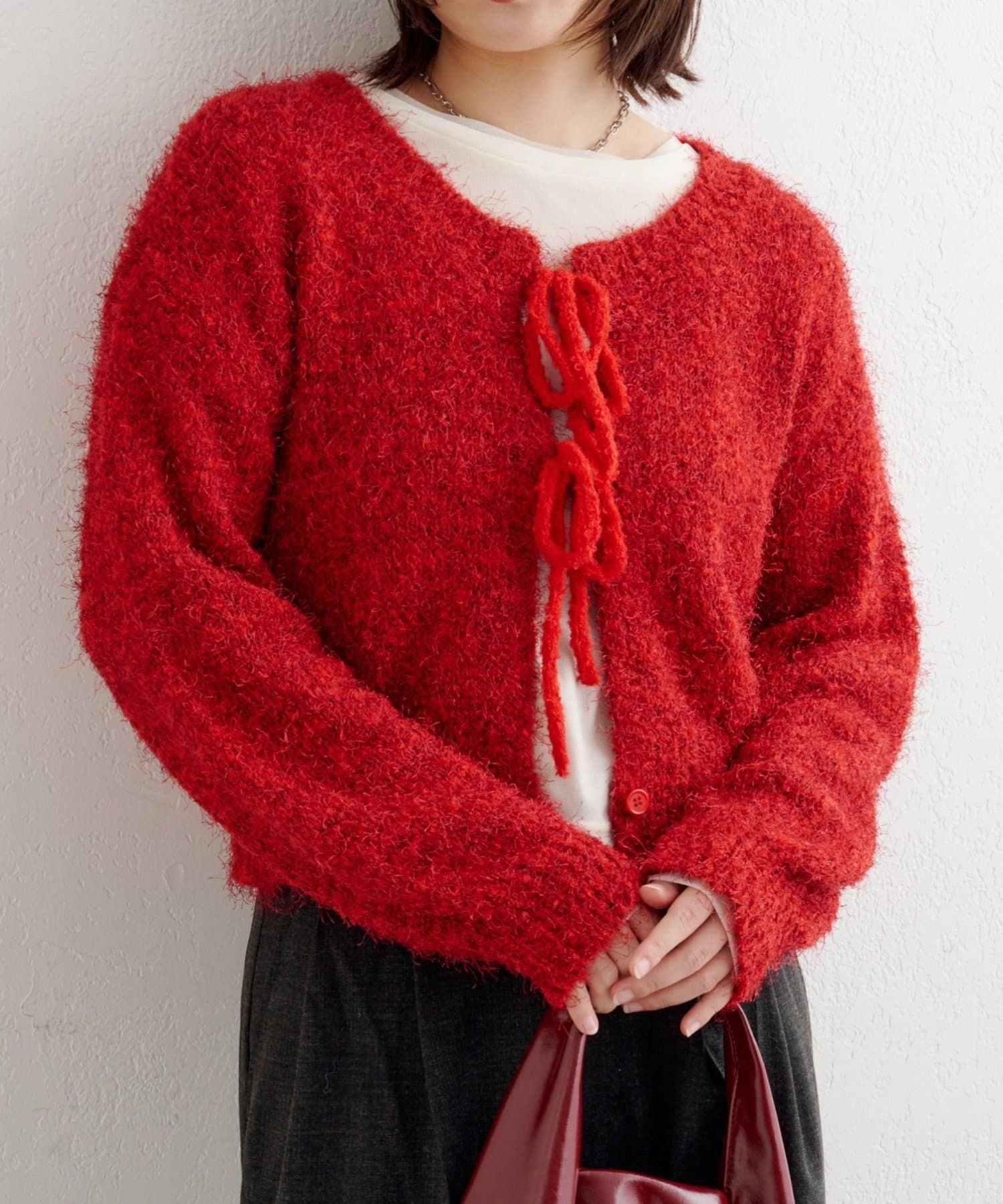 Kastane(カスタネ) 【前後2WAY】B シャギーニットカーディガン