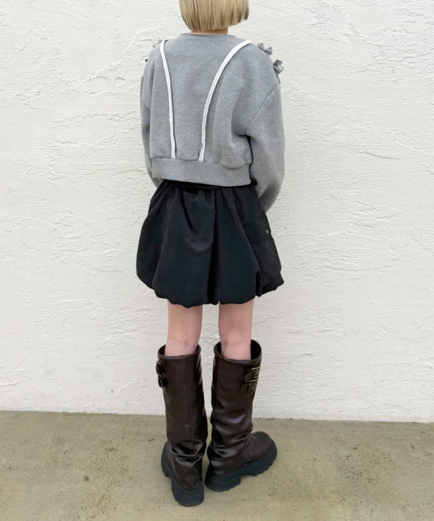 w closet(ダブルクローゼット) 【裏起毛になって再登場！】Wジップフリル起毛スウェット