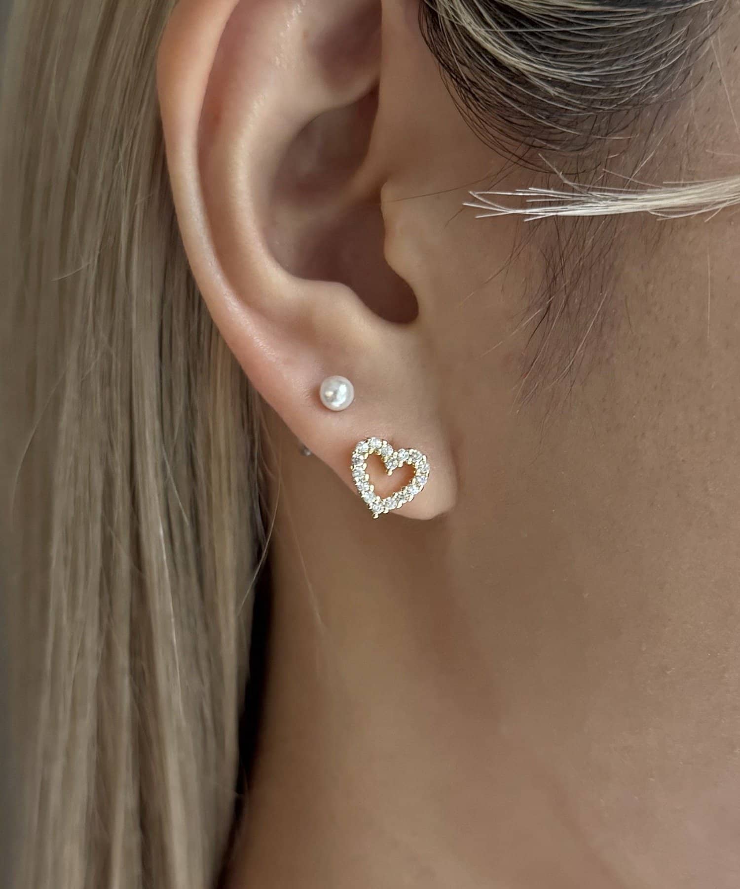 Lattice(ラティス) ハートストーンピアスセット(4P)