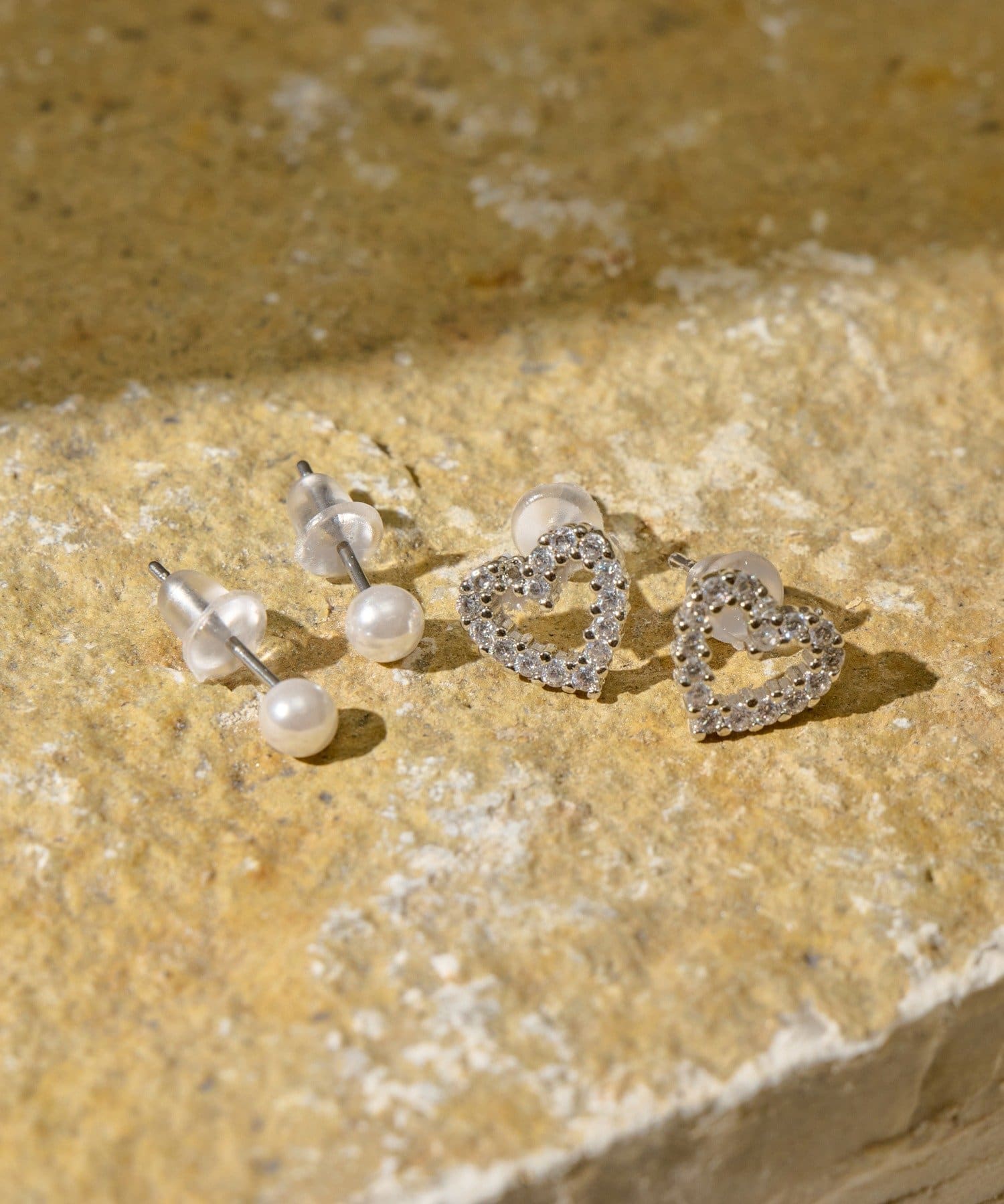 Lattice(ラティス) ハートストーンピアスセット(4P)