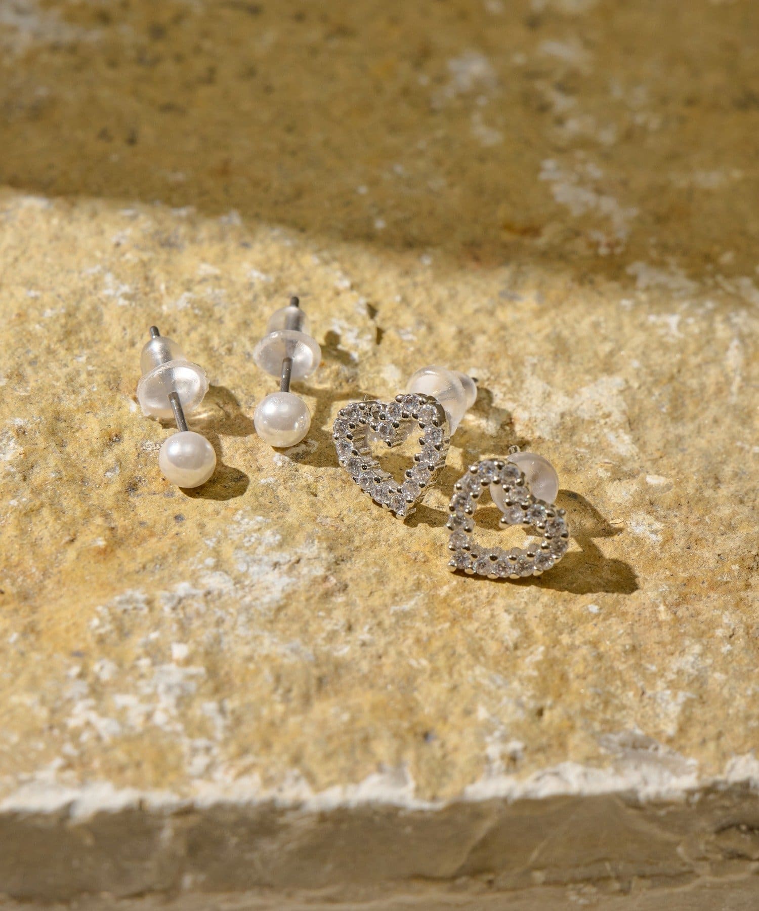 Lattice(ラティス) ハートストーンピアスセット(4P)