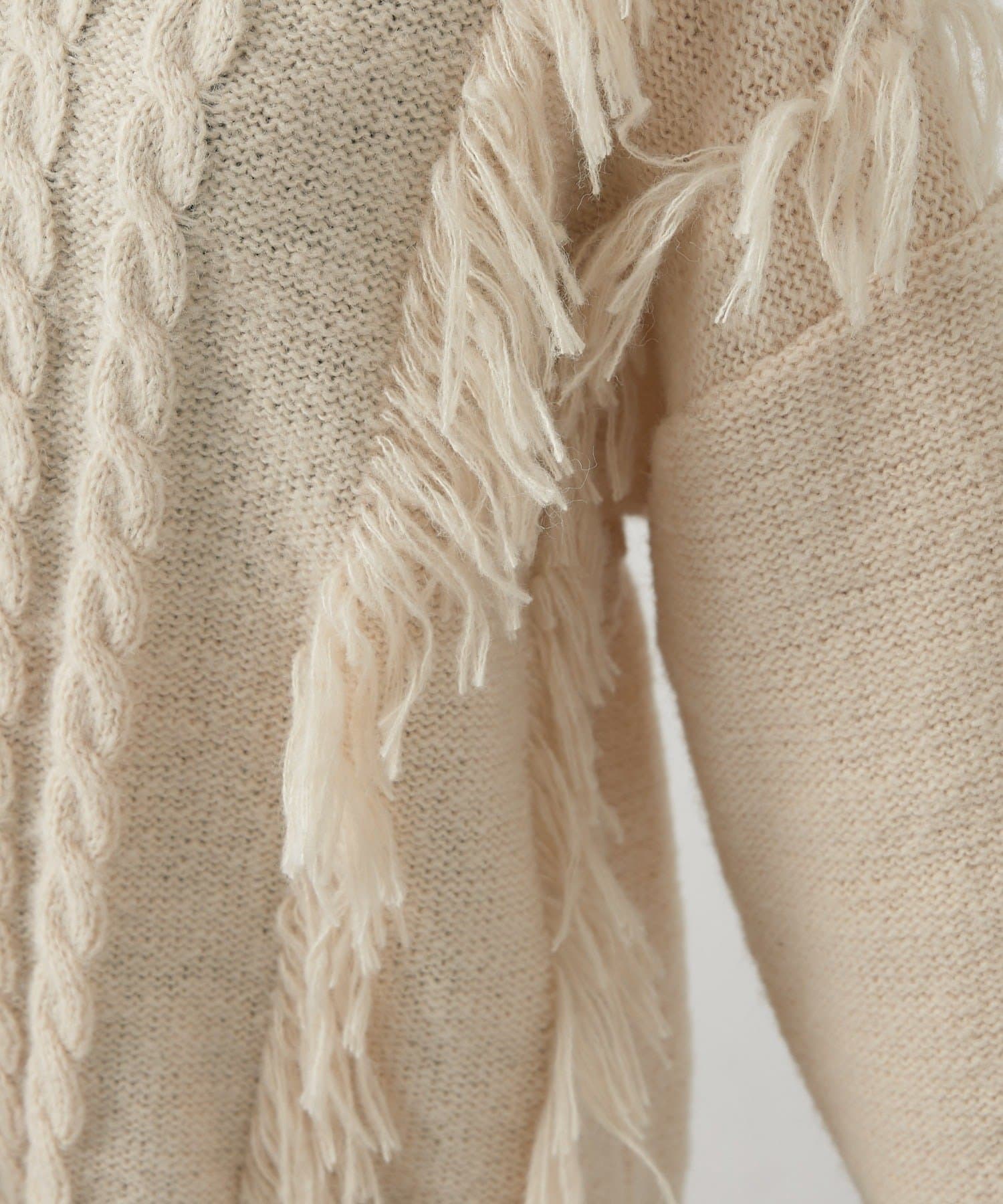 mline(エムライン) [mline]【前後2WAY】フリンジＶニット