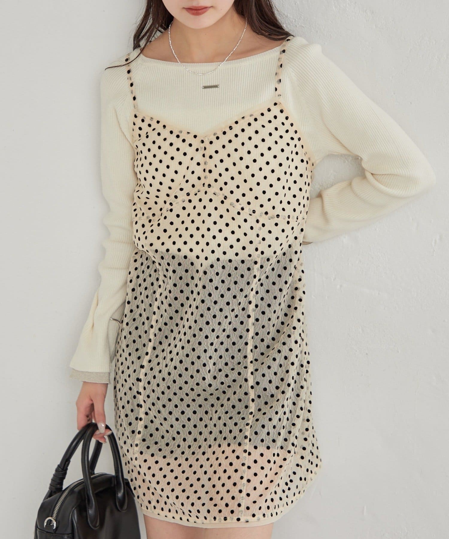 mystic(ミスティック) ドットチュールキャミチュニック