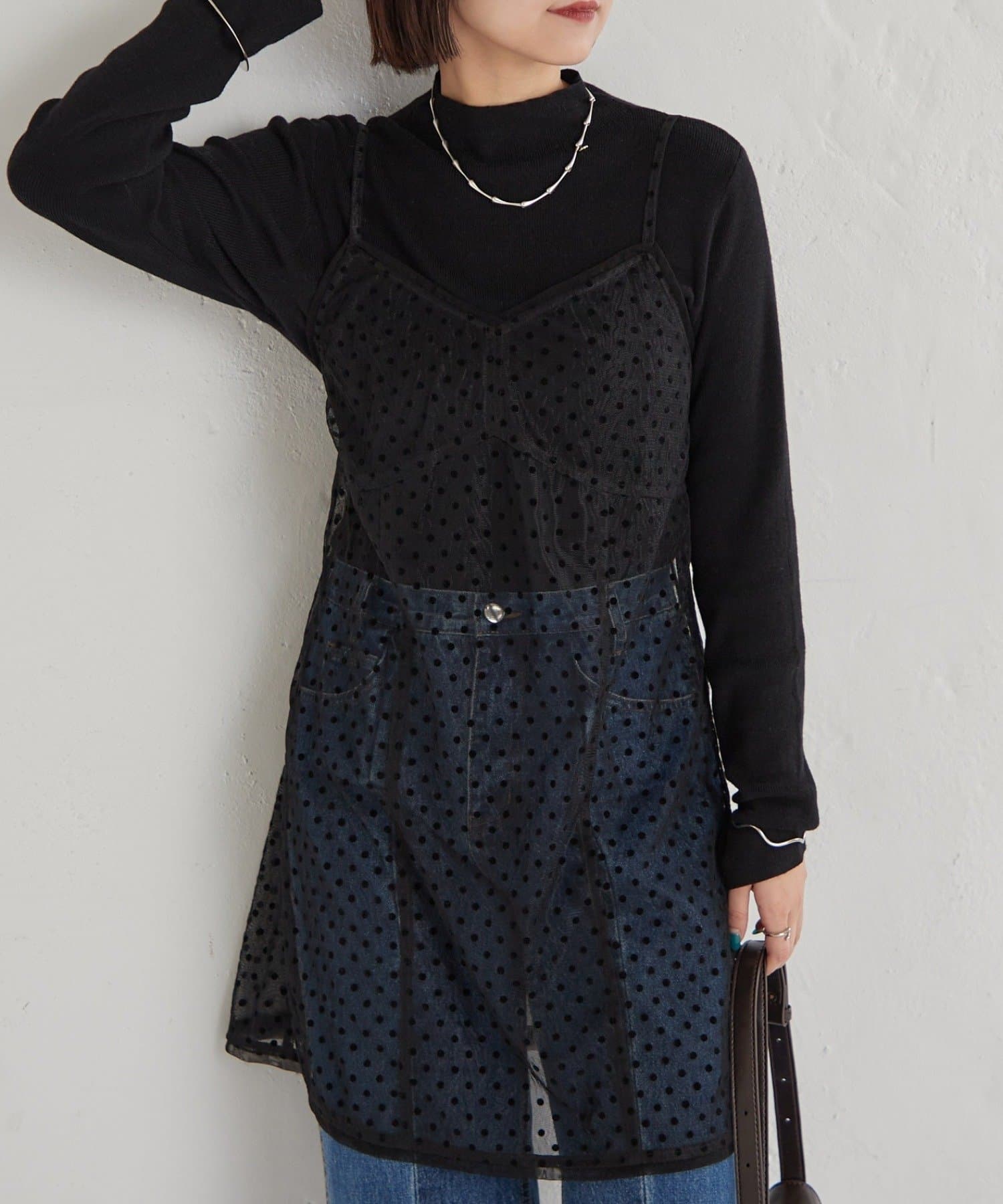 mystic(ミスティック) ドットチュールキャミチュニック