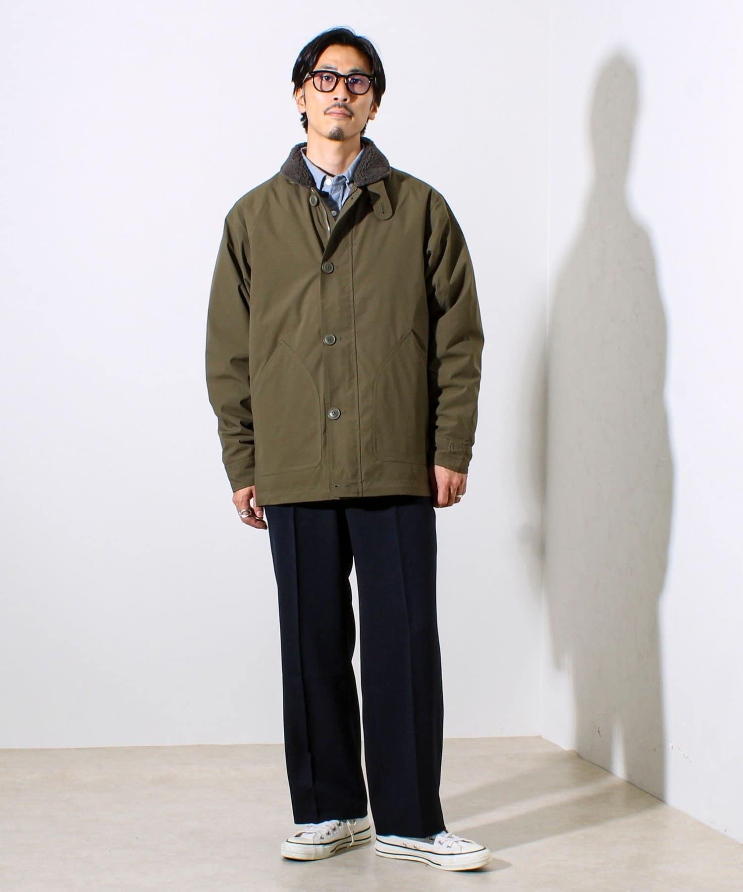 首元まで暖かい大人のアウター】衿ボアN-1デッキジャケット | FREDY