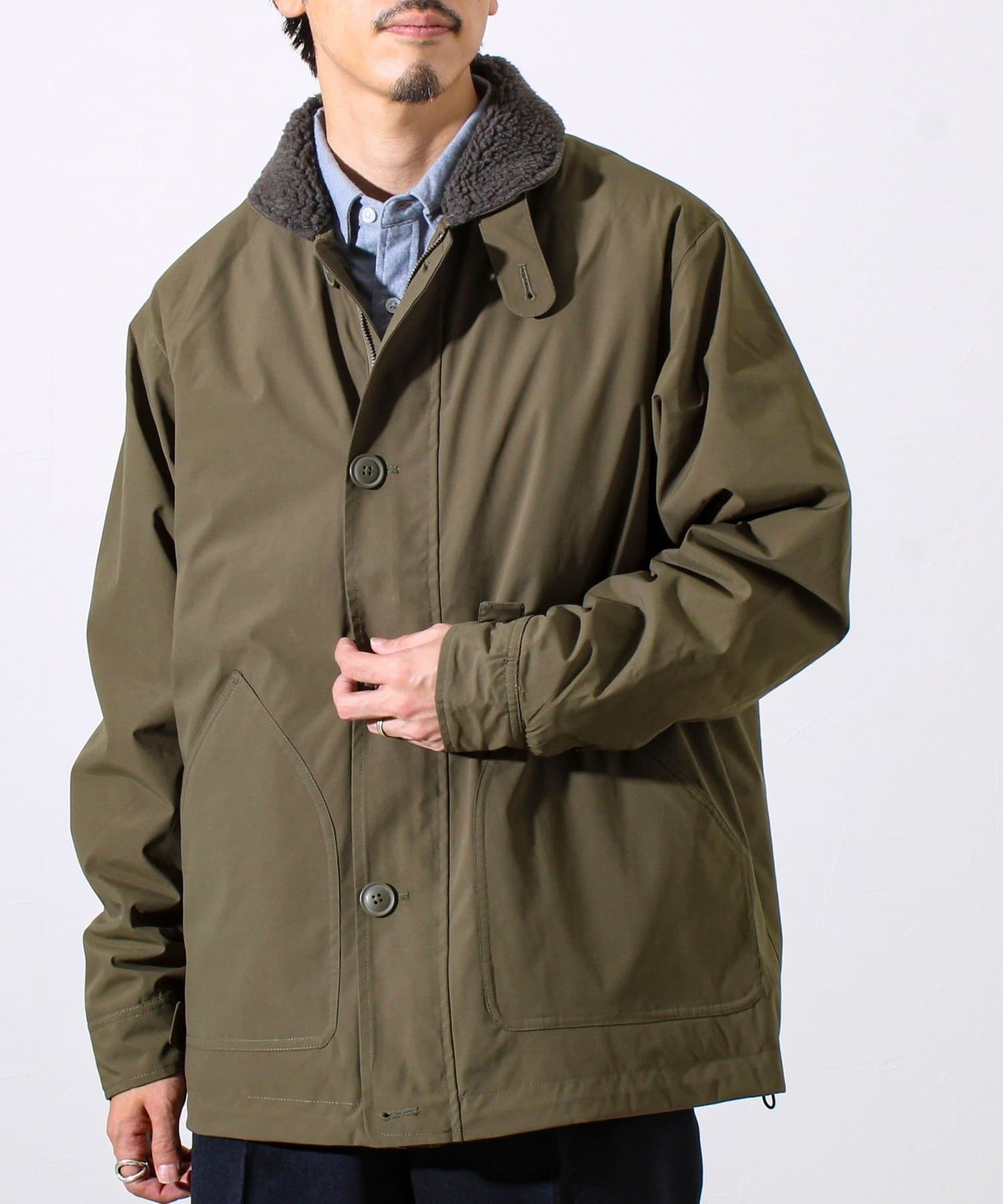 首元まで暖かい大人のアウター】衿ボアN-1デッキジャケット | FREDY