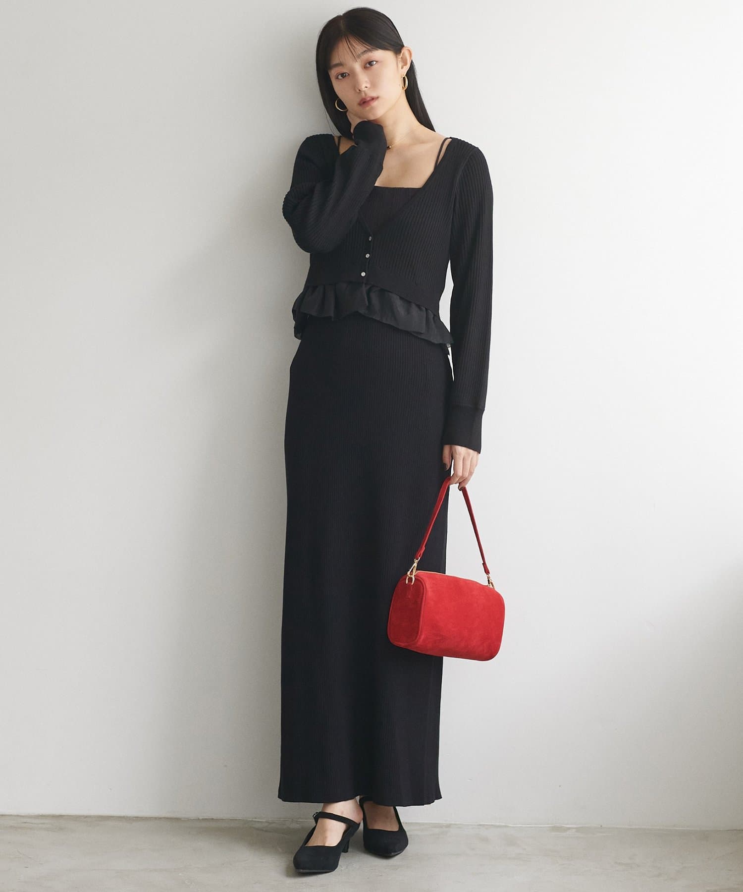 natural couture(ナチュラルクチュール) 【WEB限定】リブタイトスカート