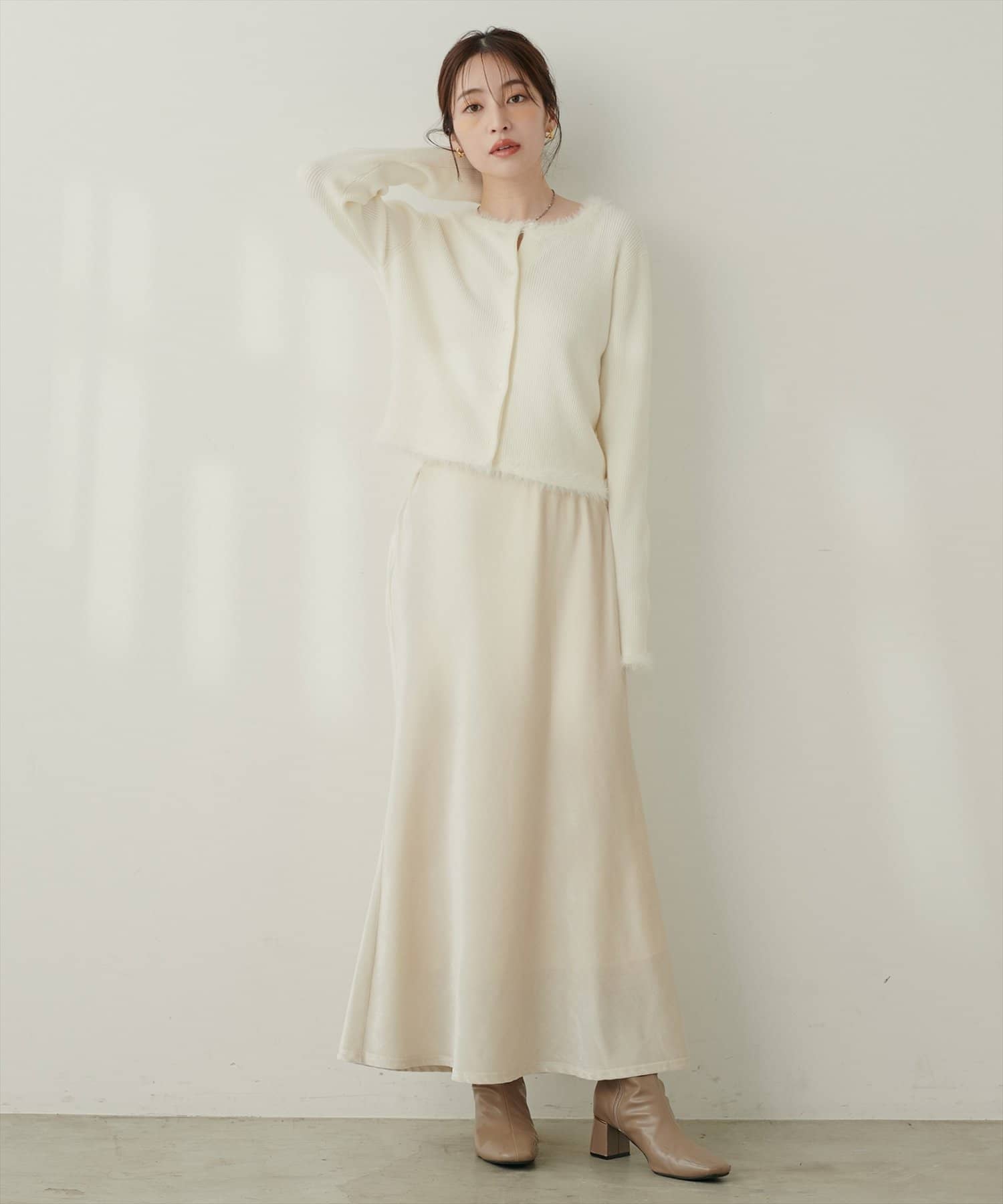 natural couture(ナチュラルクチュール) ベロアマーメイドスカート