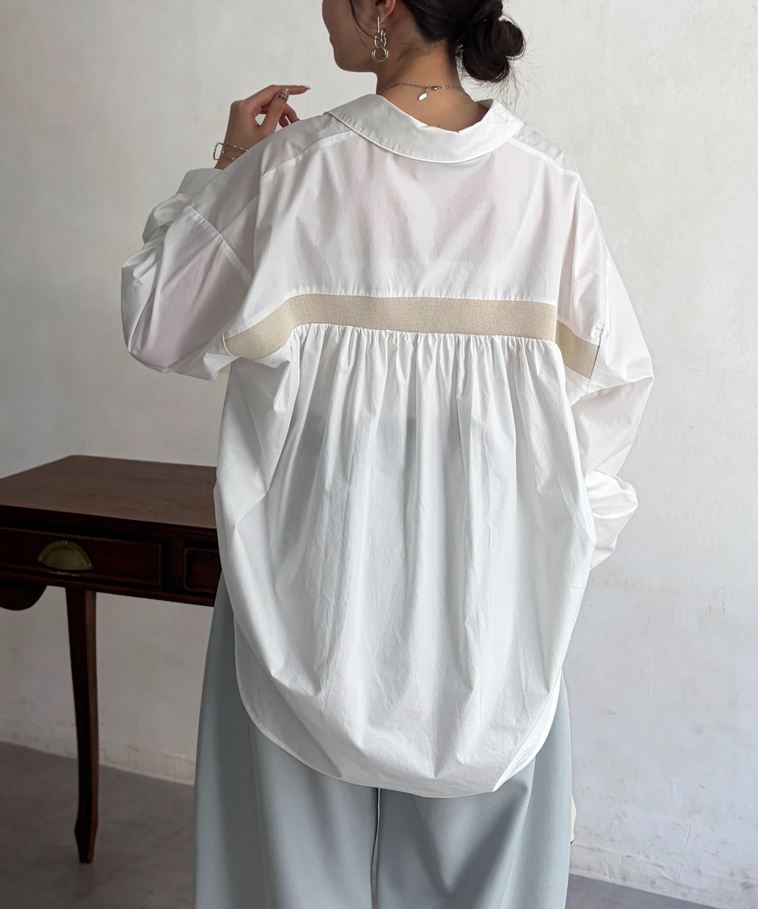 Chez toi(シェトワ) コットンBACKテープシャツ