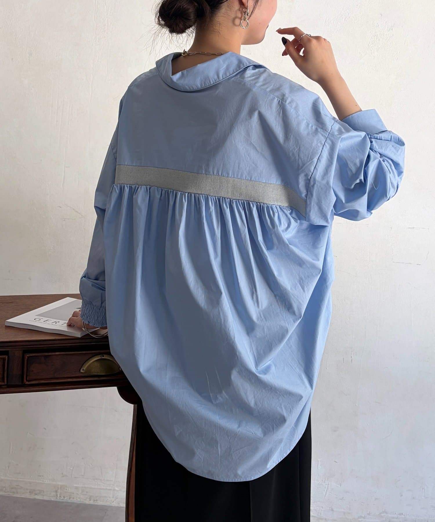 Chez toi(シェトワ) コットンBACKテープシャツ