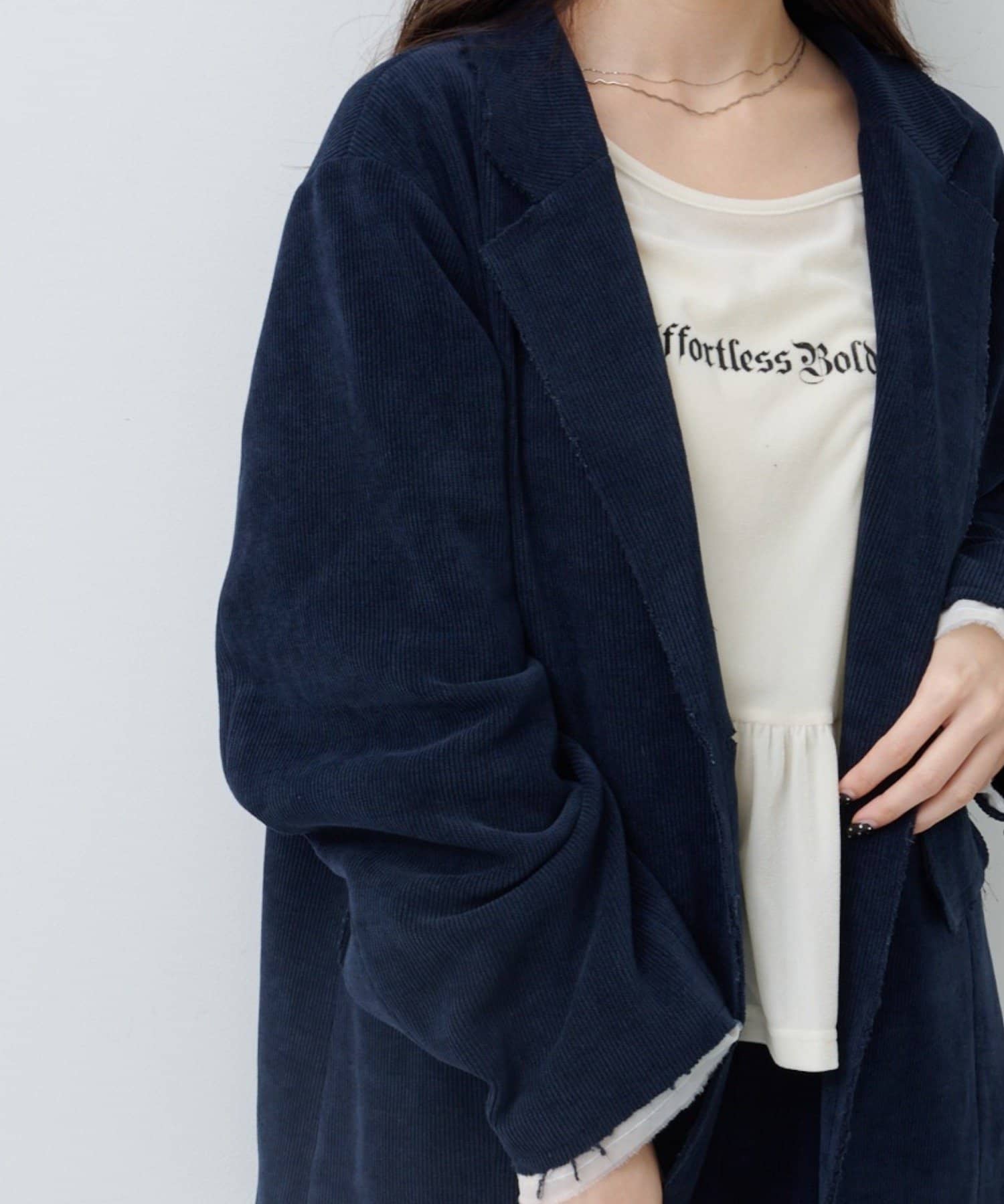 Kastane(カスタネ) ロゴペプラムベロアトップス