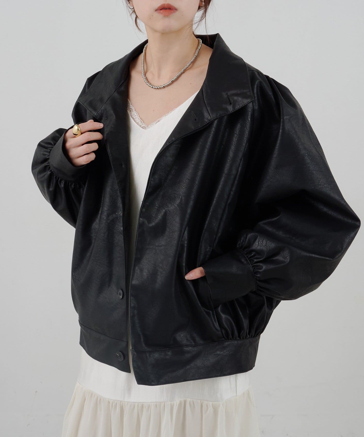 SHENERY(シーナリー) フェイクレザーブルゾン