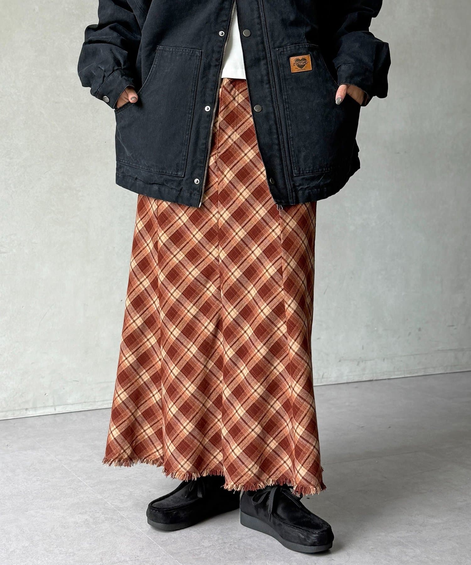 CPCM(シーピーシーエム) チェック柄マーメイドスカート