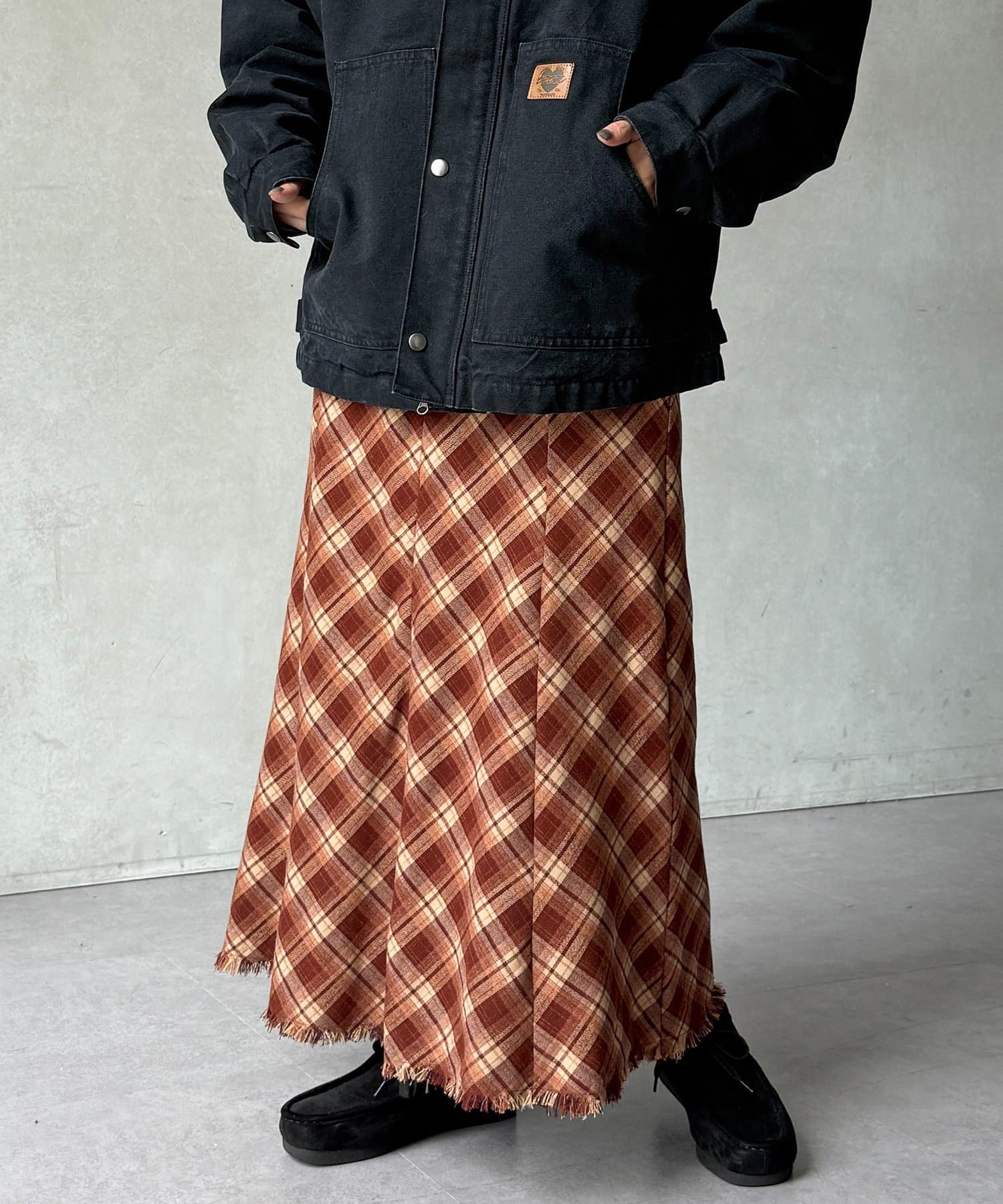 CPCM(シーピーシーエム) チェック柄マーメイドスカート