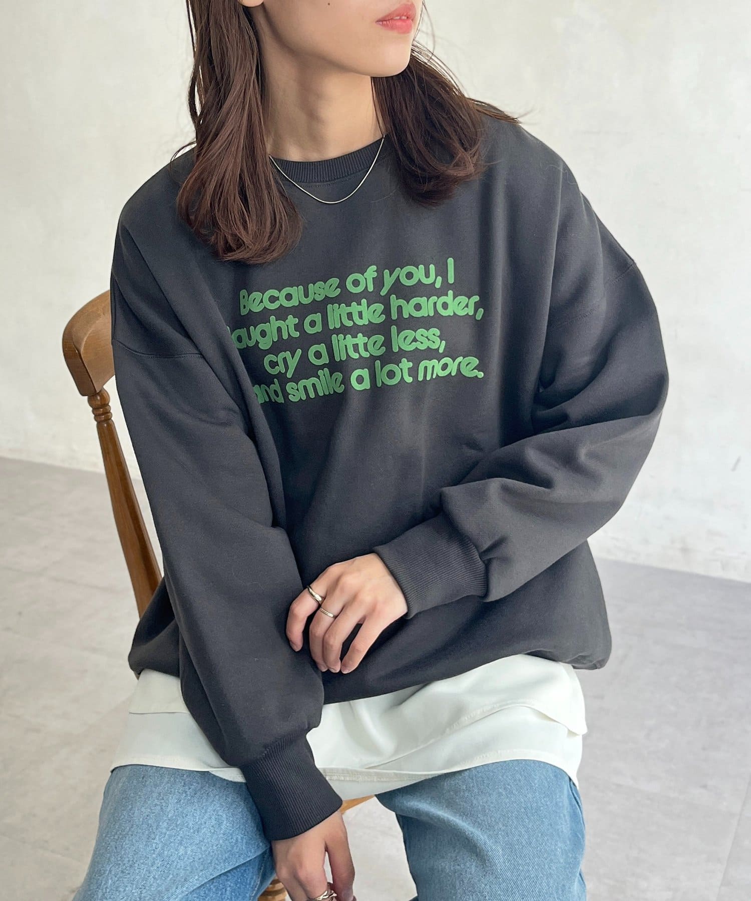 CPCM(シーピーシーエム) フロッキーロゴ裏起毛プルオーバー