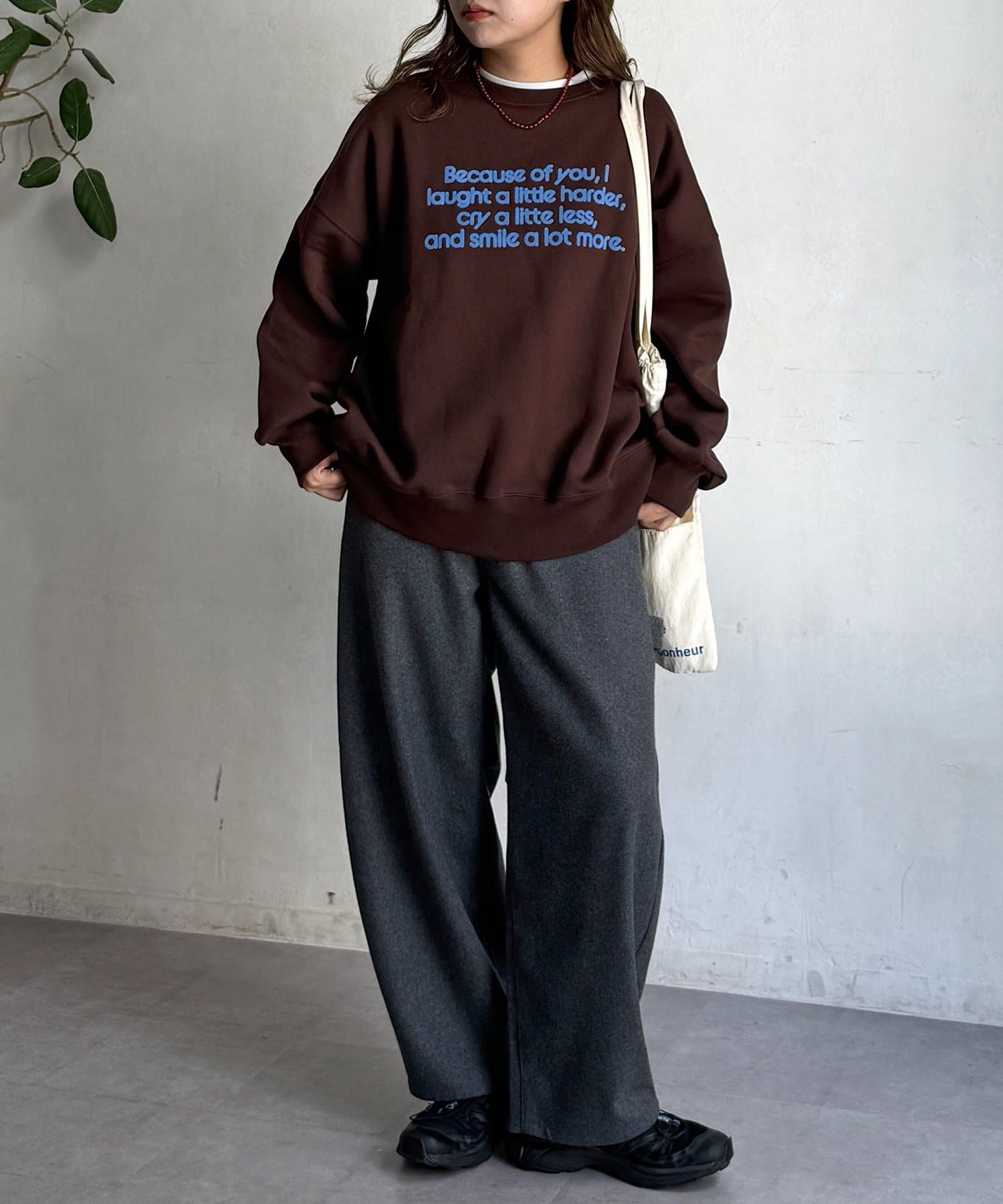 CPCM(シーピーシーエム) フロッキーロゴ裏起毛プルオーバー