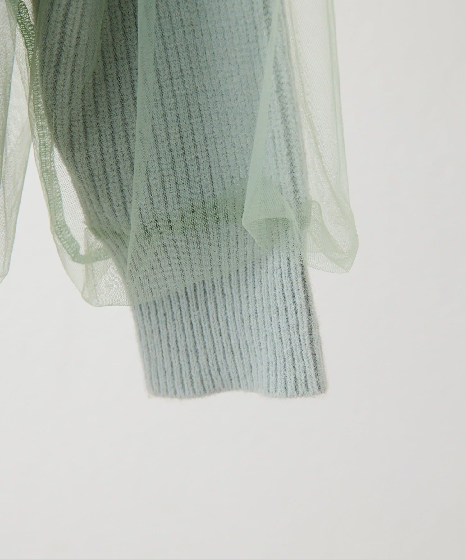 ear PAPILLONNER(イア パピヨネ) 《レイヤード風デザイン》バイカラーシアーニット【SUM1 STYLE(スミスタイル)】