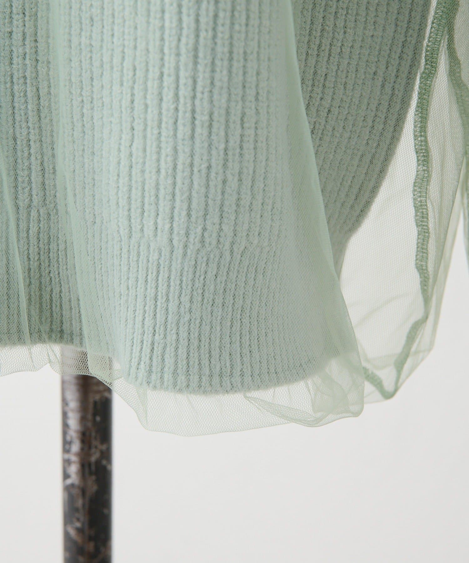 ear PAPILLONNER(イア パピヨネ) 《レイヤード風デザイン》バイカラーシアーニット【SUM1 STYLE(スミスタイル)】