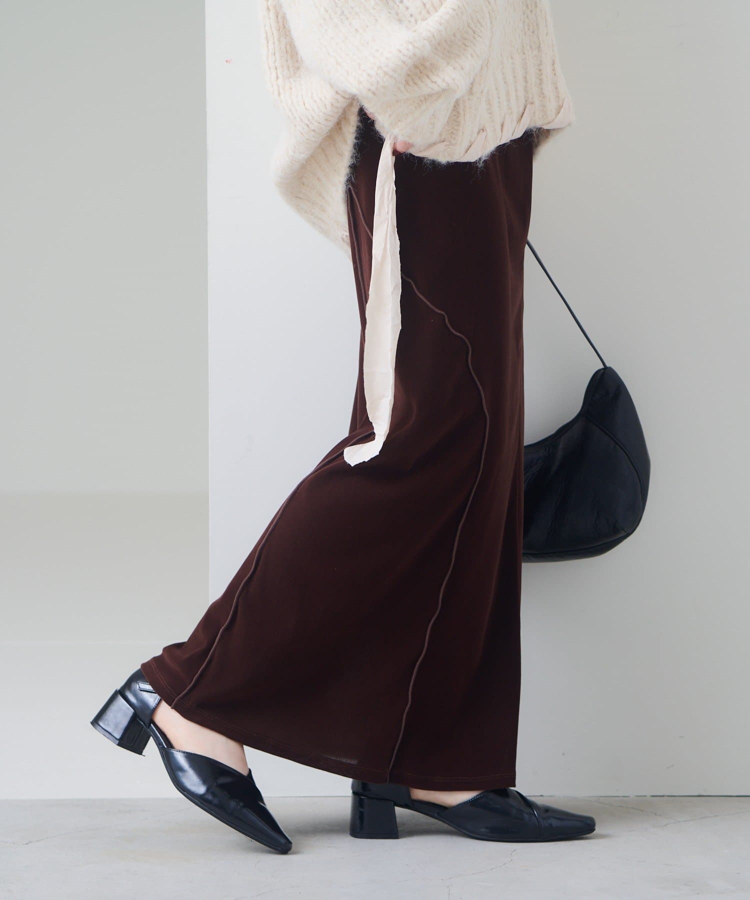 Kastane(カスタネ) 【11.13(木)〜SETFAIR KNITSET対象/2サイズ展開/低身長サイズ】ベロアメロウスカート