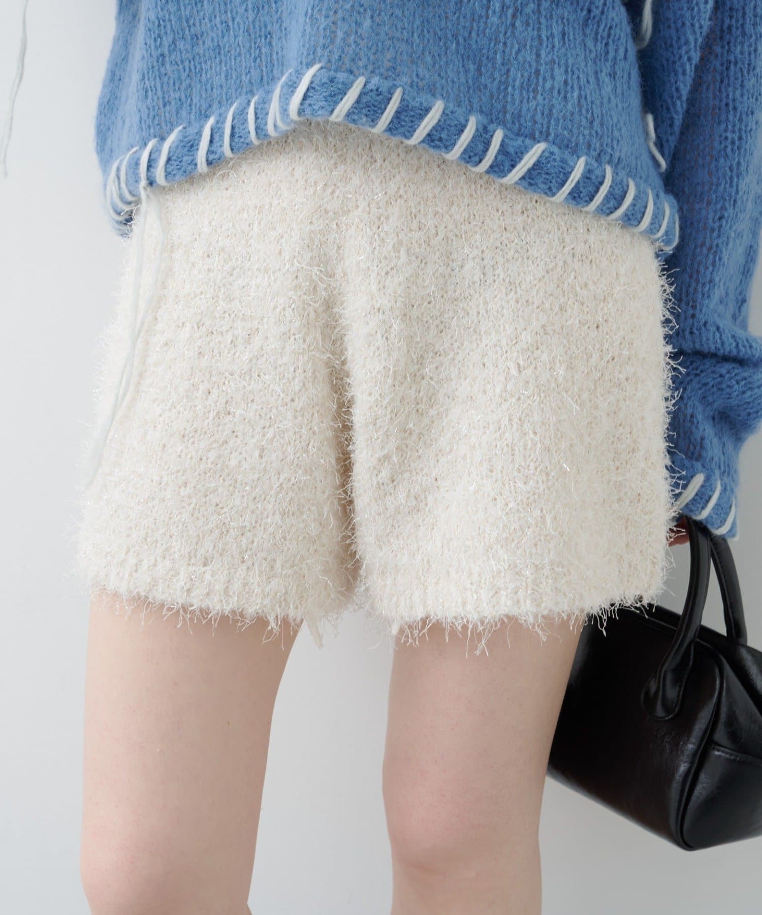 Kastane(カスタネ) シャギーラメニットショートパンツ