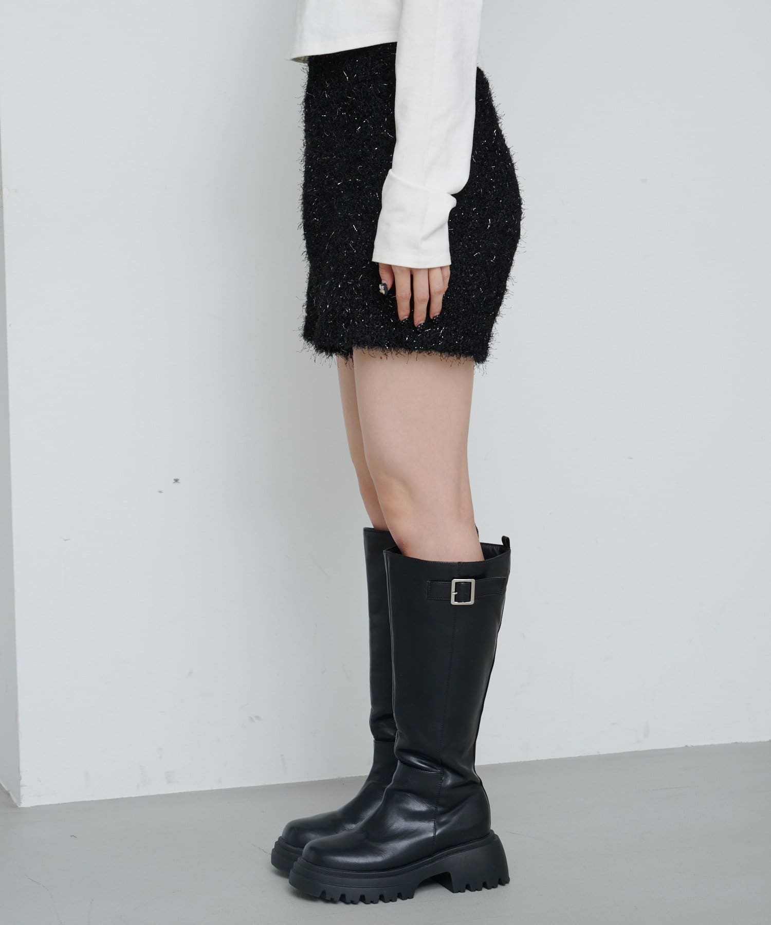 Kastane(カスタネ) シャギーラメニットショートパンツ