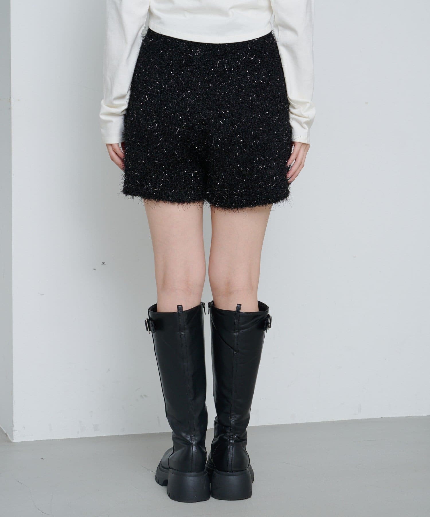 Kastane(カスタネ) シャギーラメニットショートパンツ